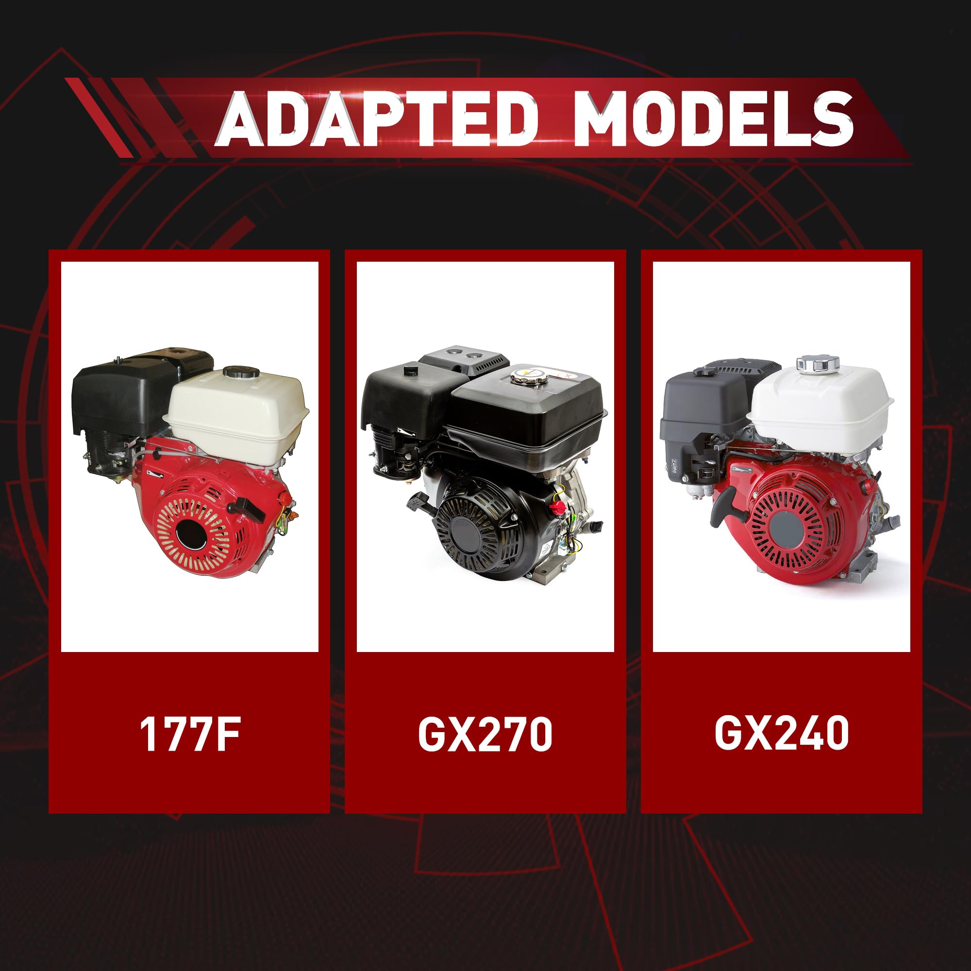 WOOSTAR Arrancador de Retroceso Reemplazo para GX240 GX270 177F 9HP 173F 8HP Motor Cortacésped Rojo