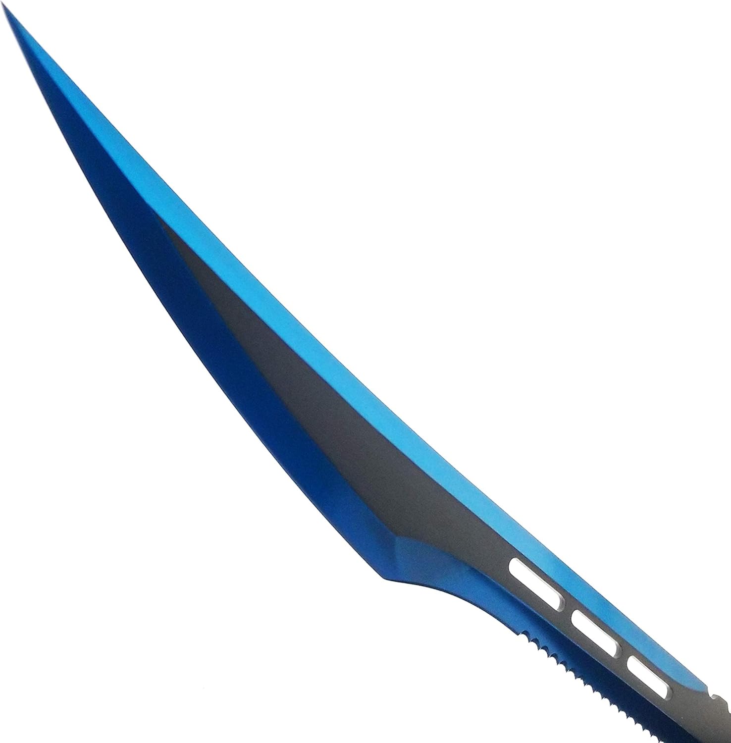 25 Inch Katana-Style Machete with Nylon Carrier Stainless Steel Blade for Camping Outdoor Activities Display and Gift - Blue