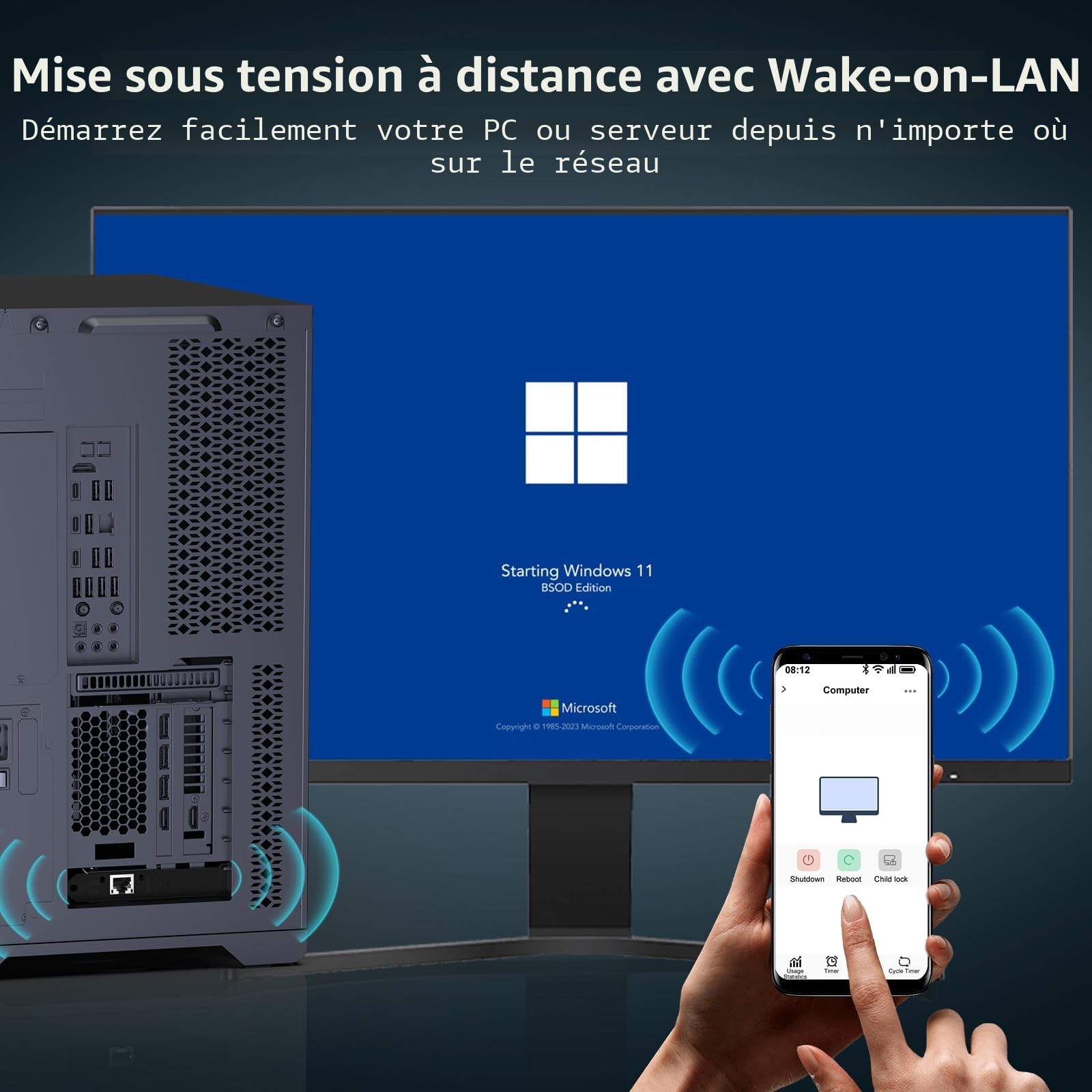 Carte Réseau PCIe 10G, YuanLey Carte Ethernet 10G Base-T avec Contrôleur Marvell AQC113, Adaptateur PCIe vers 10Gb RJ45 Ethernet NIC, Compatible avec PCI Express X1, X4, X8, X16