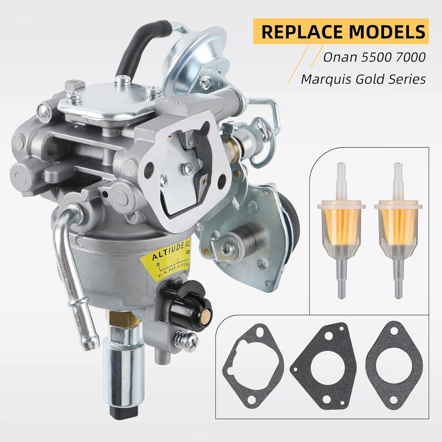 541-0765 Carburetor Fits for Onan 5500 Generator replace 5410765 146-0774 A043B781 141-0983 Grand Marquis HGJAA HGJAB HGJAC HGJAE HGJAF with Gaskets Fuel Filter Cleaner…