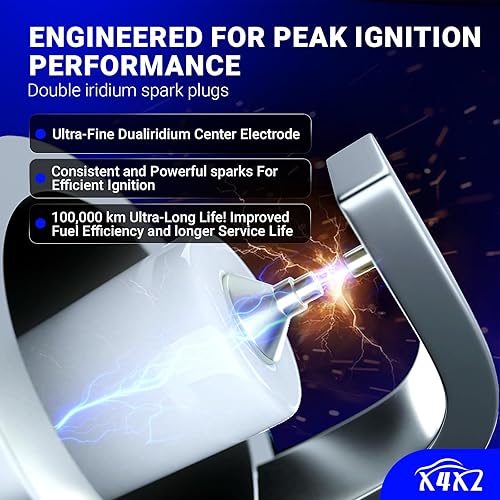 Miniatura 4 de Bobina de encendido UF651 y bujía de doble iridio 9723 compatible con Kia Soul Forte 2011-2019 Hyundai Tucson Elantra 27300-2E000 y 18846-11070