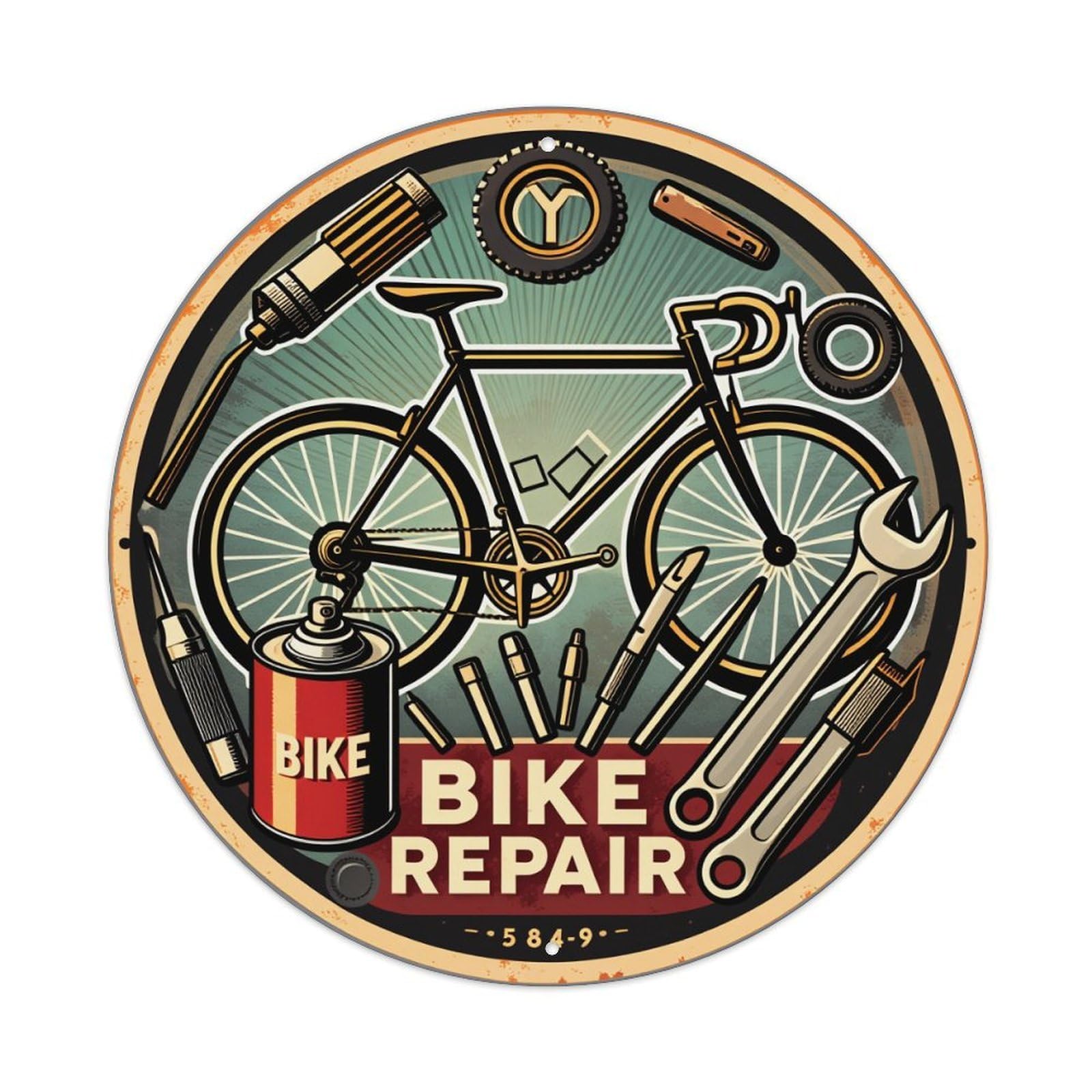 Bike Repair Tools And Parts_2 Metal Tin Sign Plaque
