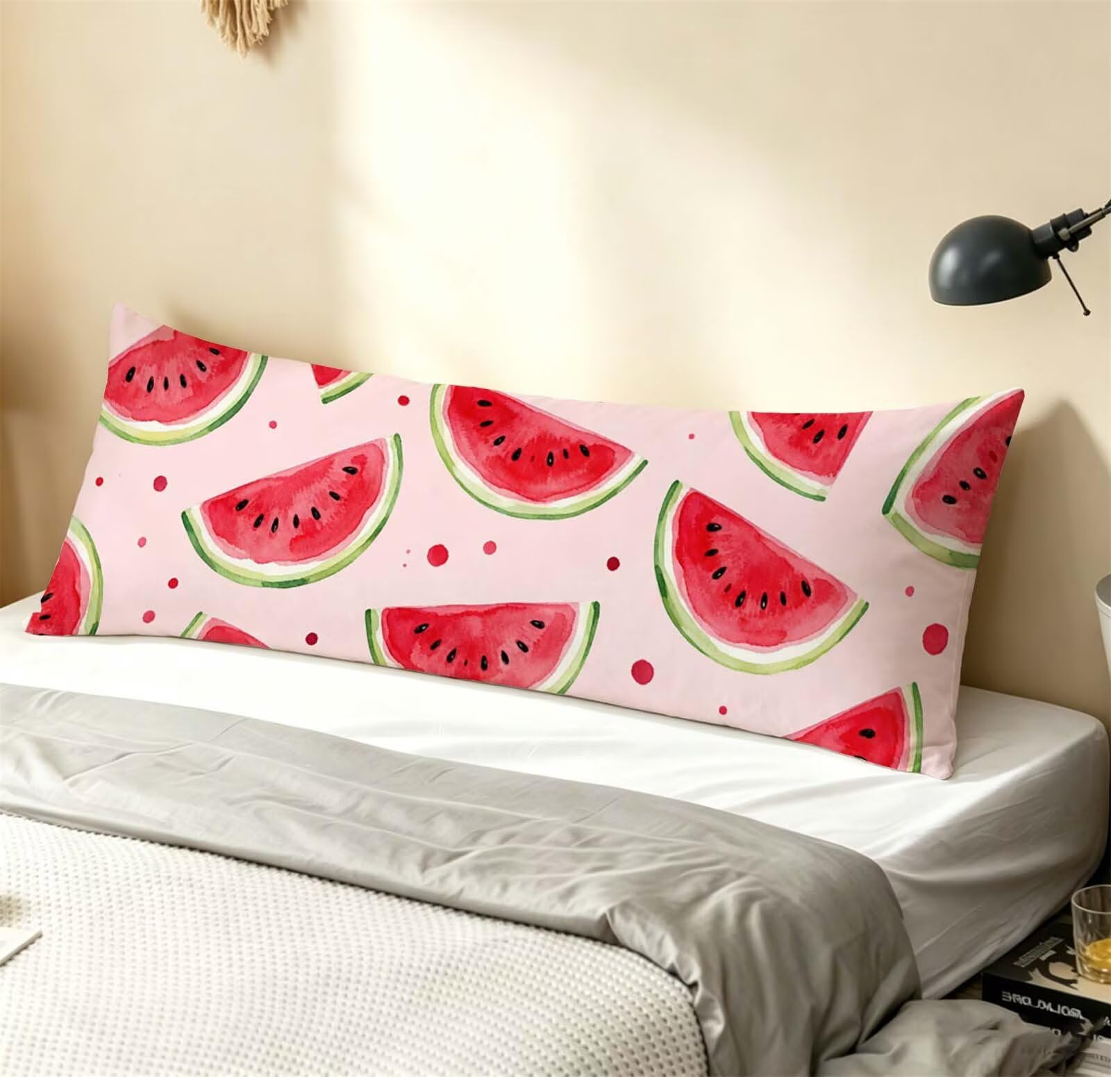 Rosa-32 Federe Cuscino Letto 50x150 cm, Grande Cuscini per Divano Velluto, | Doppia Faccia Stampa, Frutta-2 Fodera per Cuscino Decorativa, con Cerniera, Cuscino per Dormire Sul Fianco j-158