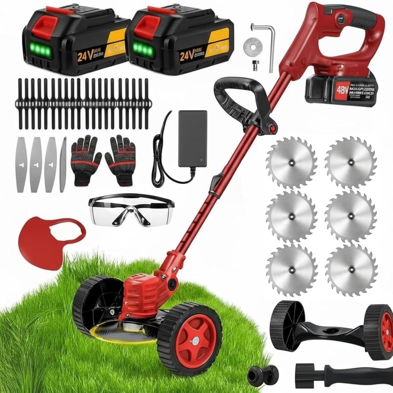 Kartuviya 48V Cordless Lawn Trimmer with 2 Batteries - Image 1