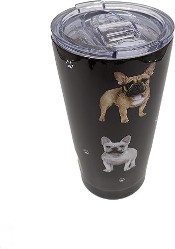 Miniatura 2 de PETBELLA French Bulldog - Vaso aislado con tapa, de acero inoxidable de 16 onzas, con aislamiento al vacío, doble pared, termo de viaje, diseño de