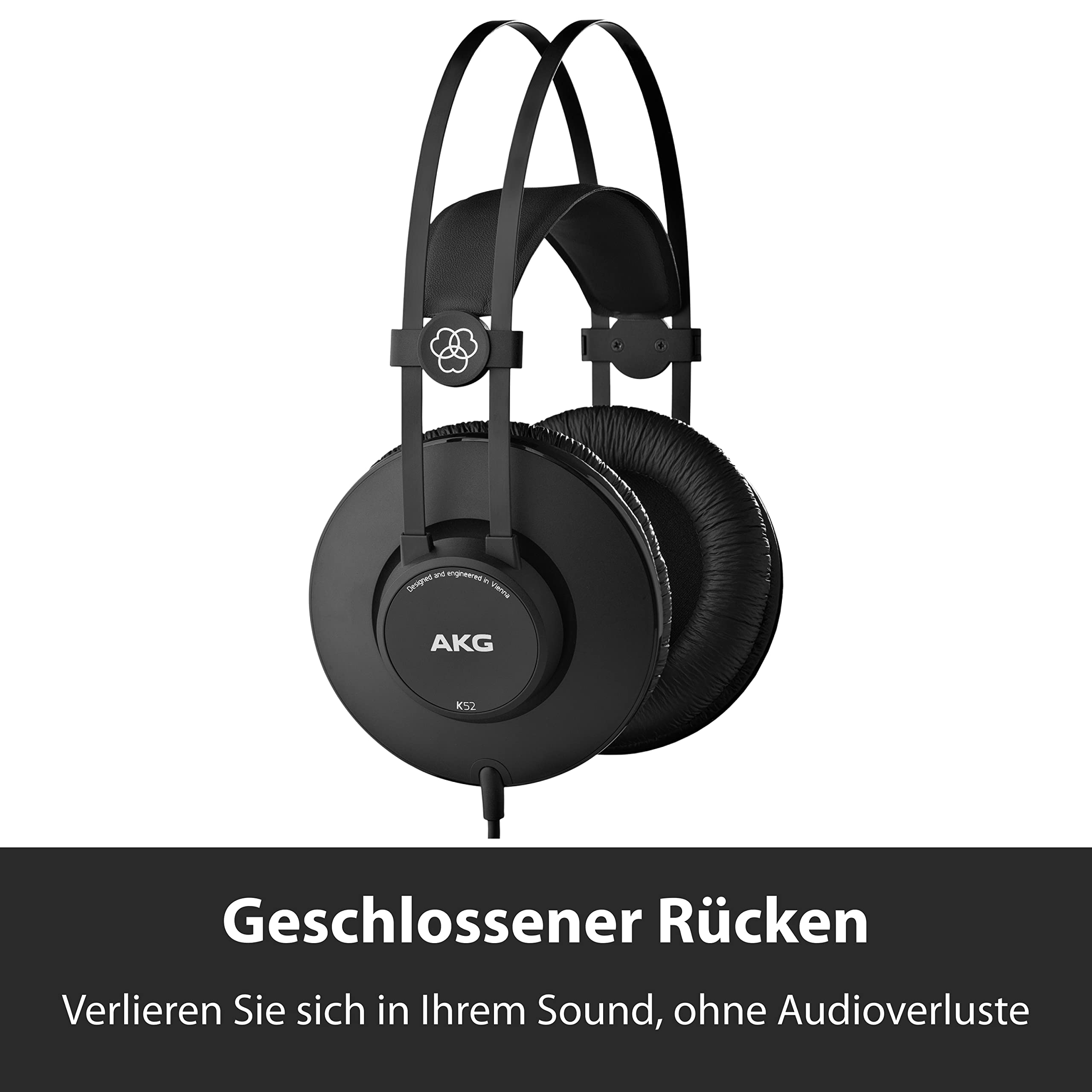 M-Audio BX3 Casse attive amplificate da 120 W da scrivania Monitor da studio per gaming, produzione musicale, streaming e podcast (coppia) & AKG K52 Closed Back Cuffie, Nero