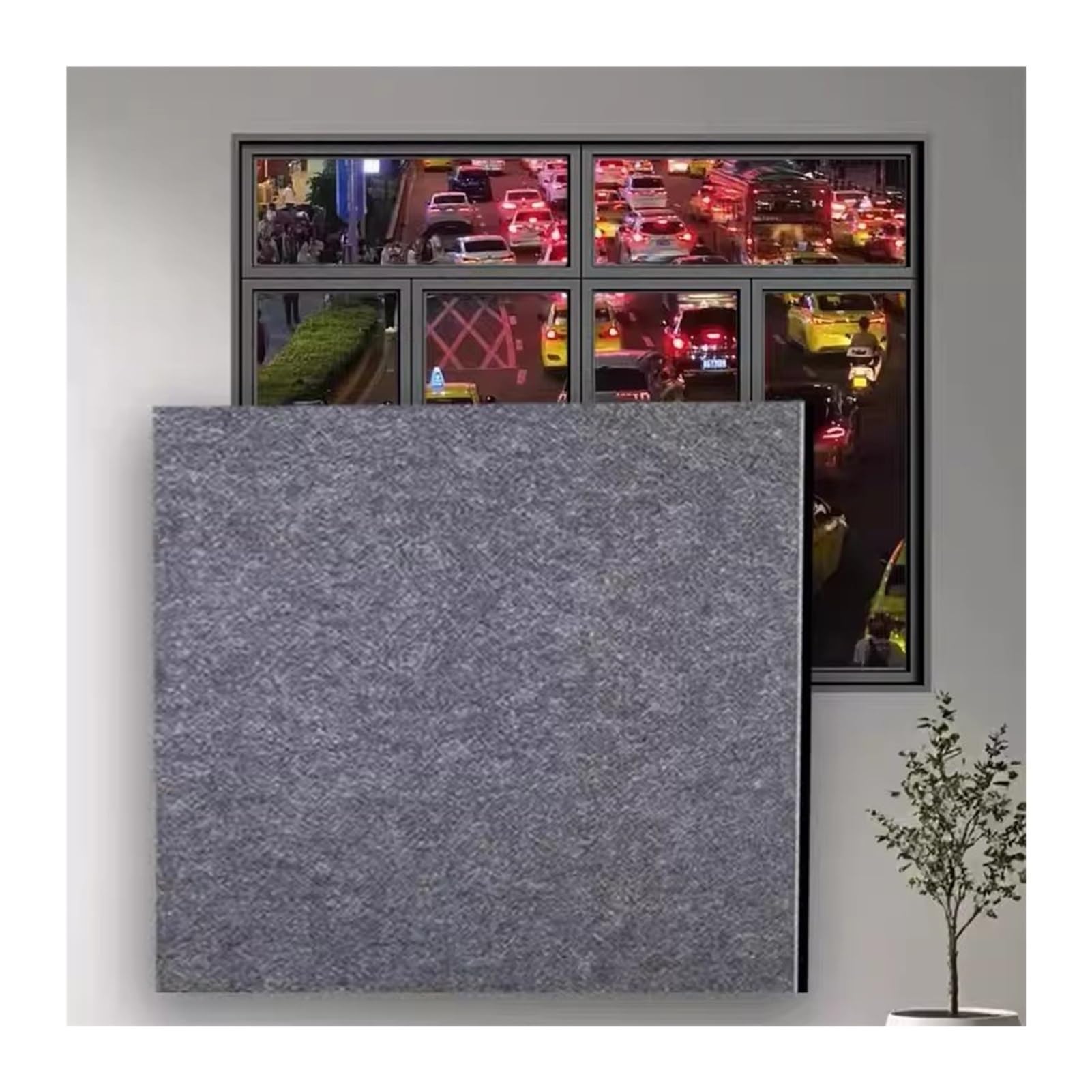 Panele z pianki akustycznej do dźwiękoszczelnych okien EasyHook Studio wyściółka do domowego biura i studia (50 x 80 cm) poprawia jakość dźwięku i redukcję hałasu