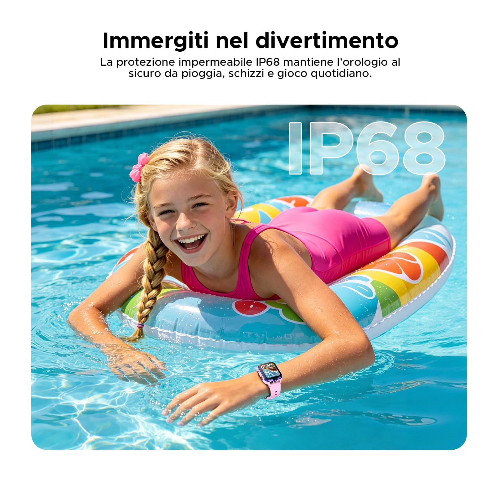 ANYSCENES3-Nero Smartwatch bambini 4G LTE, Videocall HD, GPS triplo, SOS e Controllo genitori, Doppia fotocamera, 16GB, IP68, 5 giorni