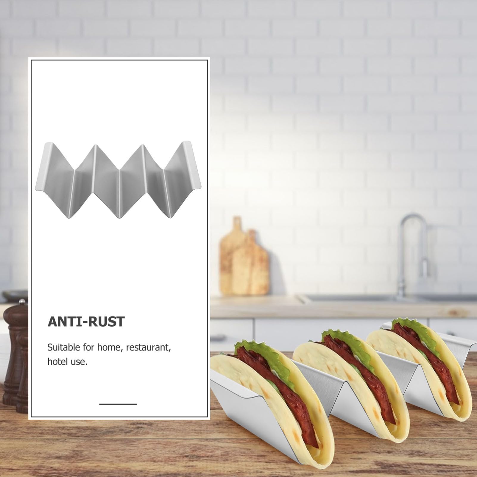 NAMOARLY 1pc Pancake Stand Tortilla Serving Stand Taco Baking Rack Taco Shell Serving Tray Taco Holds up Stand Baking Holder Taco Stand up Holders Taco Tray Holder Pancakes Stainless Steel