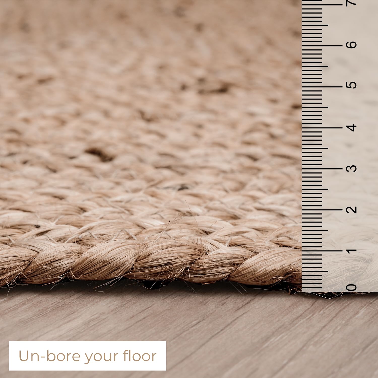 RAJRANG Grand Tapis de la Zone de Jute 8'x 10' Naturel Woven Woven Boho Réversible Ferme tressée Farmhouse Ovale