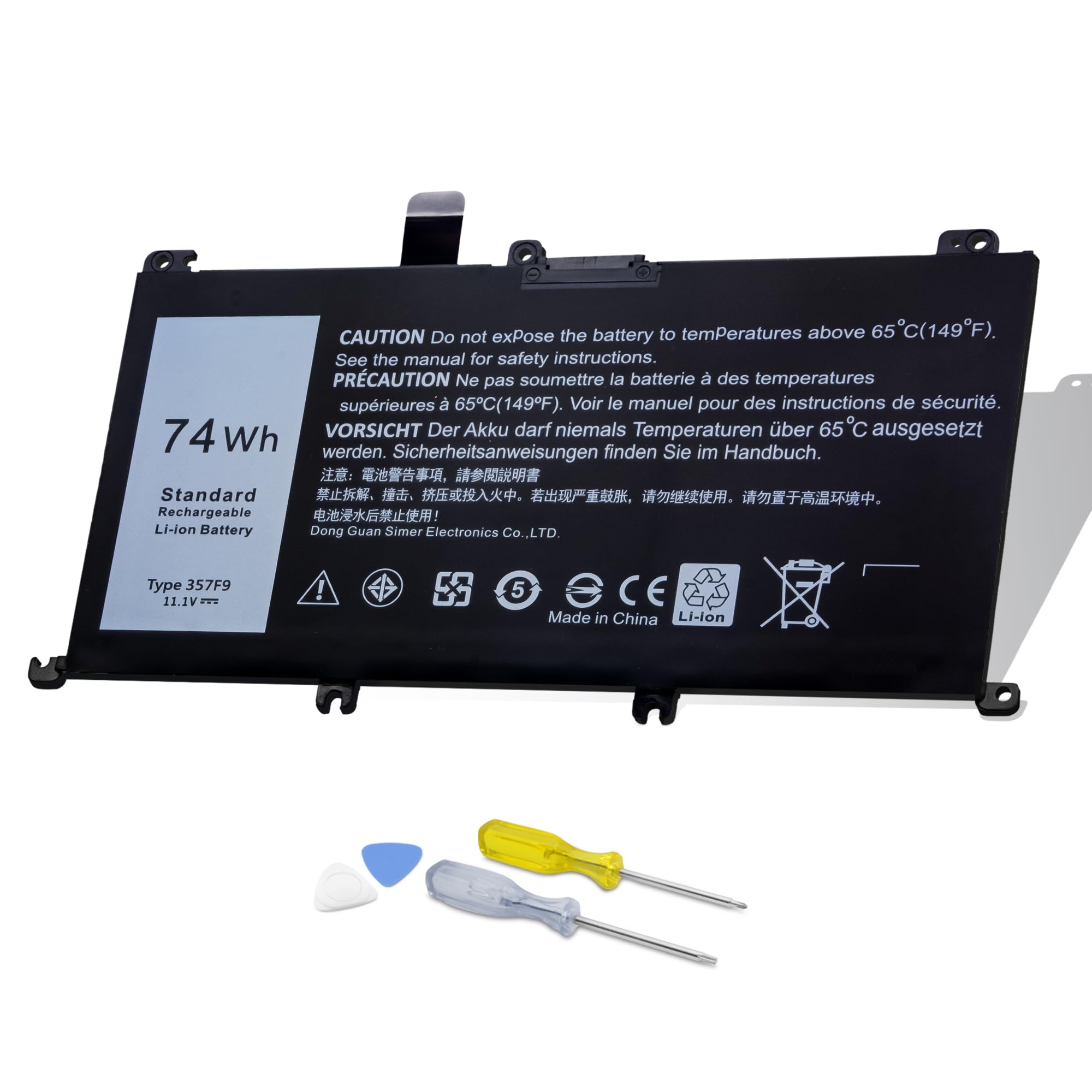 357F9 Battery for Dell Inspiron 15 7000 7559 7567 7566 7759 7557 5577 INS15PD-1548B/1548R ,74Wh 11.1V (Compatible 11.4V),Replacement Laptop Battery, P57F P57F003 P65F P65F001 0GFJ6 71JF4 0GFJ6 071JF4