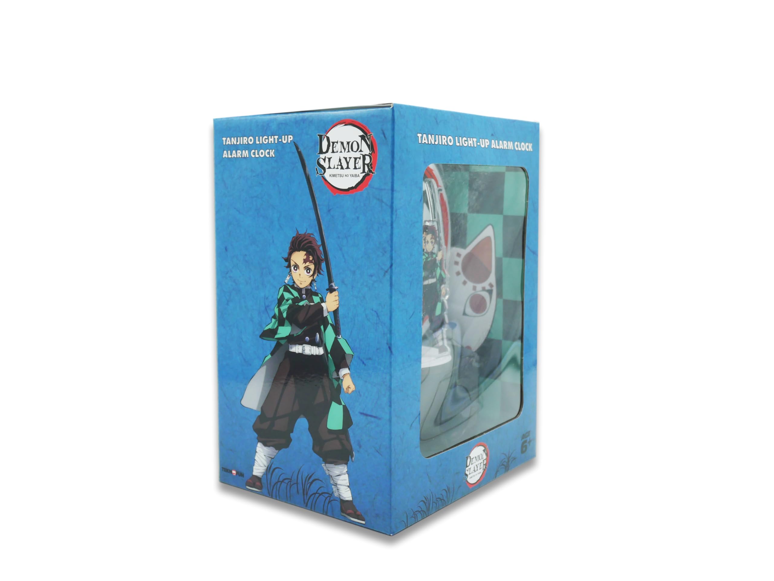 Teknofun Licence Officiel Demon Slayer Réveil Lumineux TANJIRO 20 cm 2 Modes d'éclairage Fonctionne avec 3 x AAA/Câble USB pour Enfants dès 6 Ans