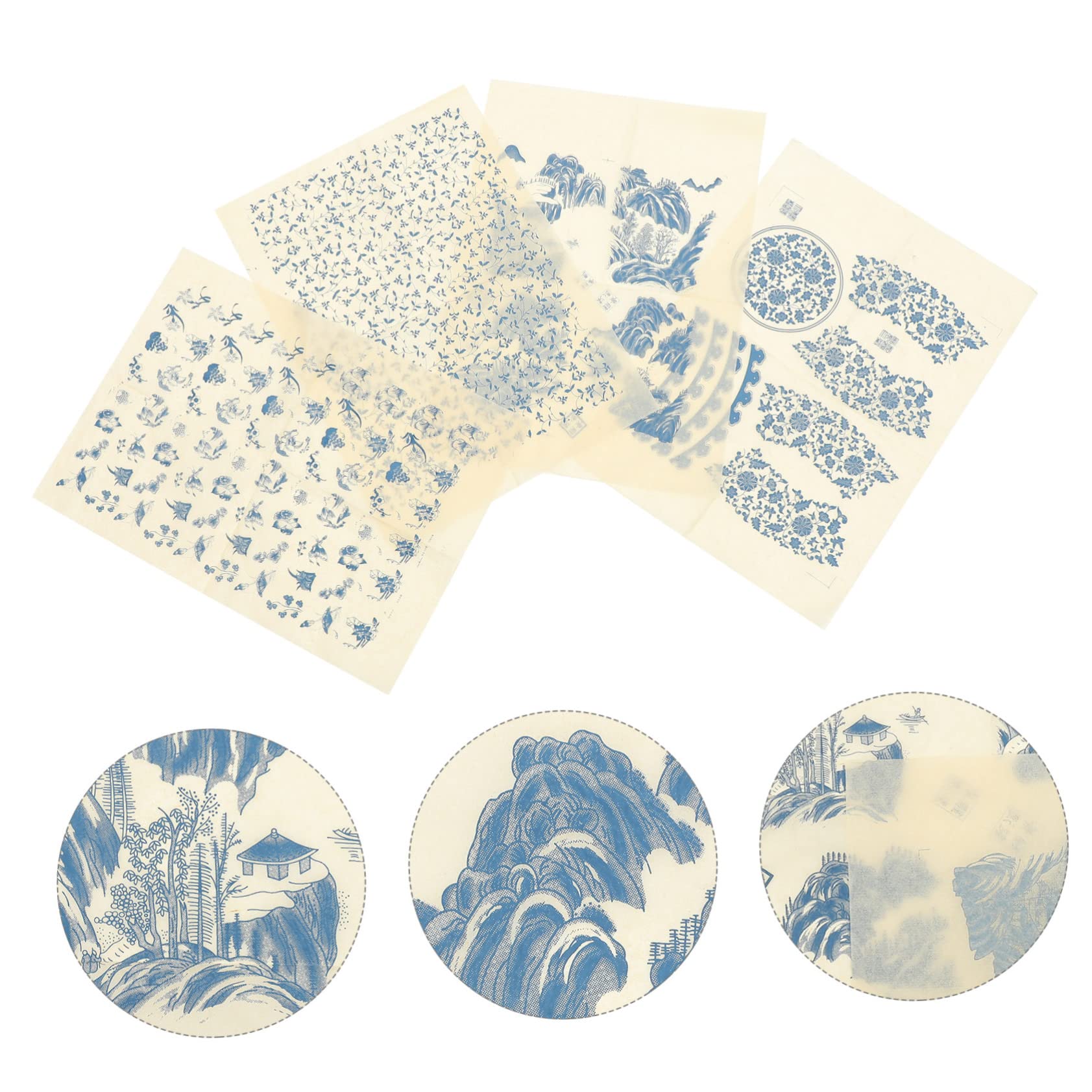 NUOBESTY 20feuilles Papier De Transfert sous Glaçure pour Décalcomanies Céramiques De Papier à Décalquer pour Artisanat DIY Résistant Et Pratique pour Décorations De Poterie