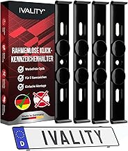IVALITY Frameless Number Plate Holder for 2 x German Number Plates, Universal Number Plate Holder, Car Number Plate Holder, 100% Legal and Made in Germany