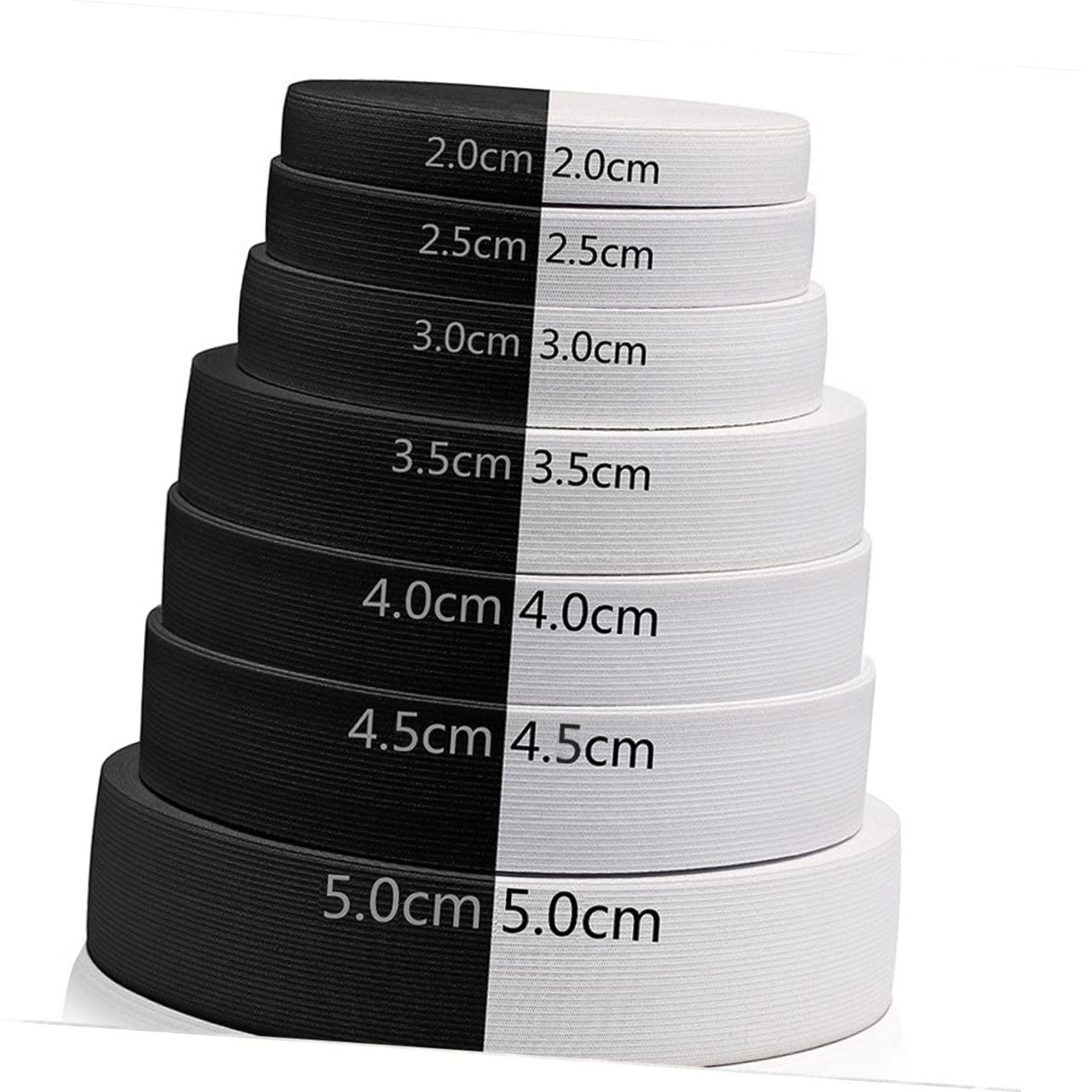 1rotolo Banda Elastica Piatta da Metri per Cucire Abbigliamento e Accessori Fettuccia Stretch Bianco per Progetti Fai da Te e Moda