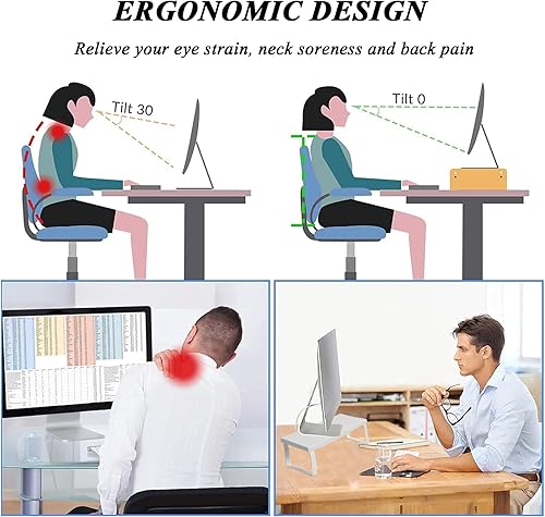 Miniatura 4 de Soporte de madera estable para monitor de computadora para organizador de escritorio, estante elevador de computadora antideslizante para PC,