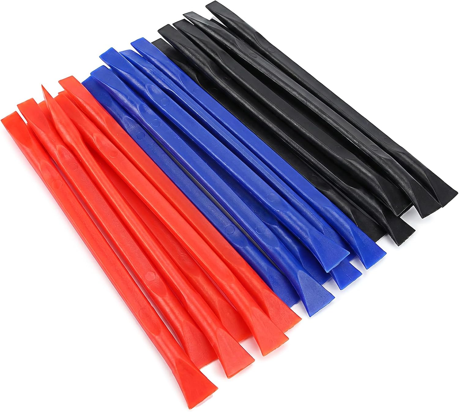 18 Pcs Plastic Scrapers Tool Non Scratch Scraper Tool Cleaning, Multi-Purpose Label Scraper Remover Tools for Paint, Stickers Label, Tight Spaces, Kitchen, Crevices, Car Cleaning (Black, Blue, Orange)