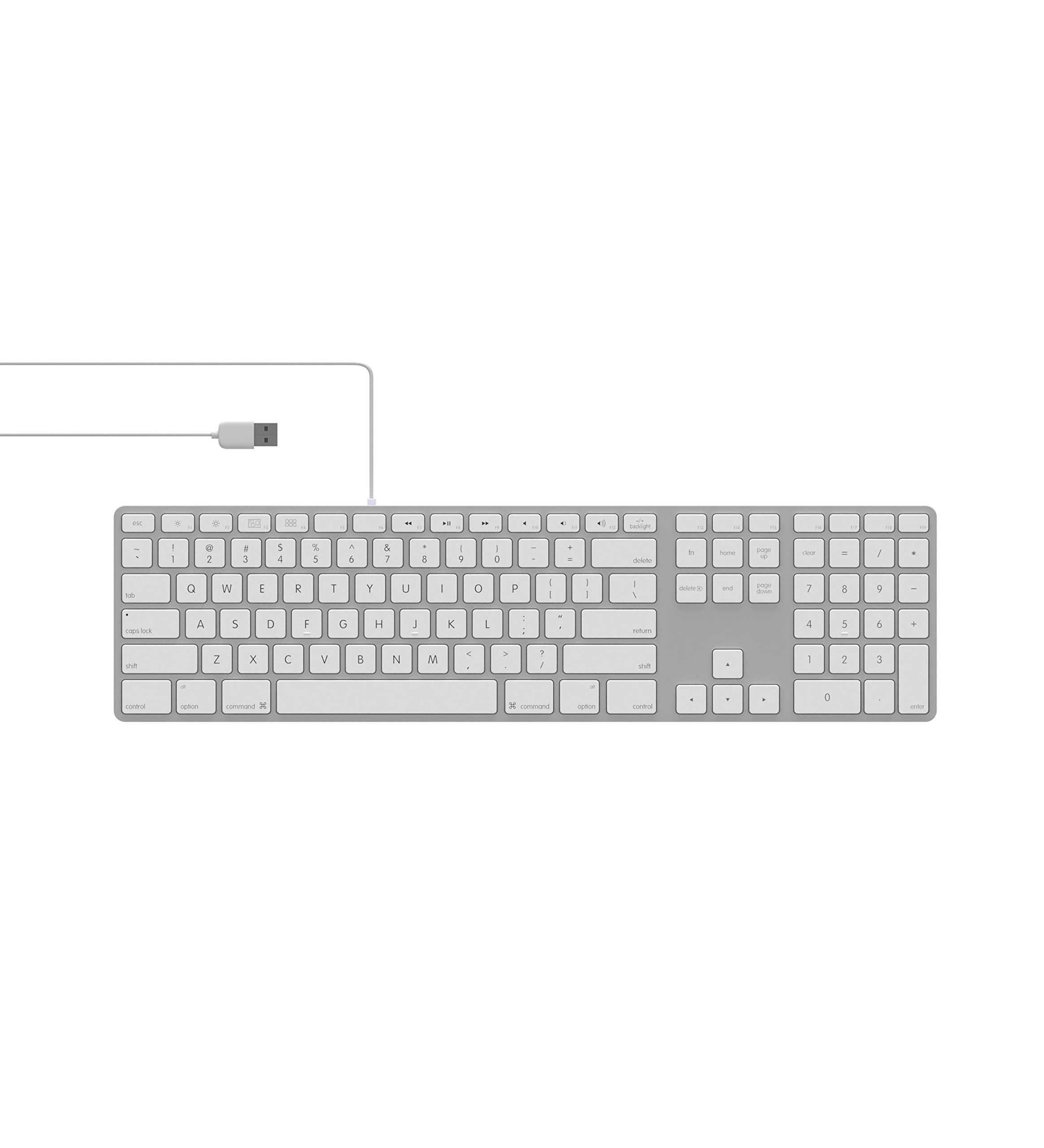 RGB Backlit Wired Aluminum Keyboard for Mac - Silver
