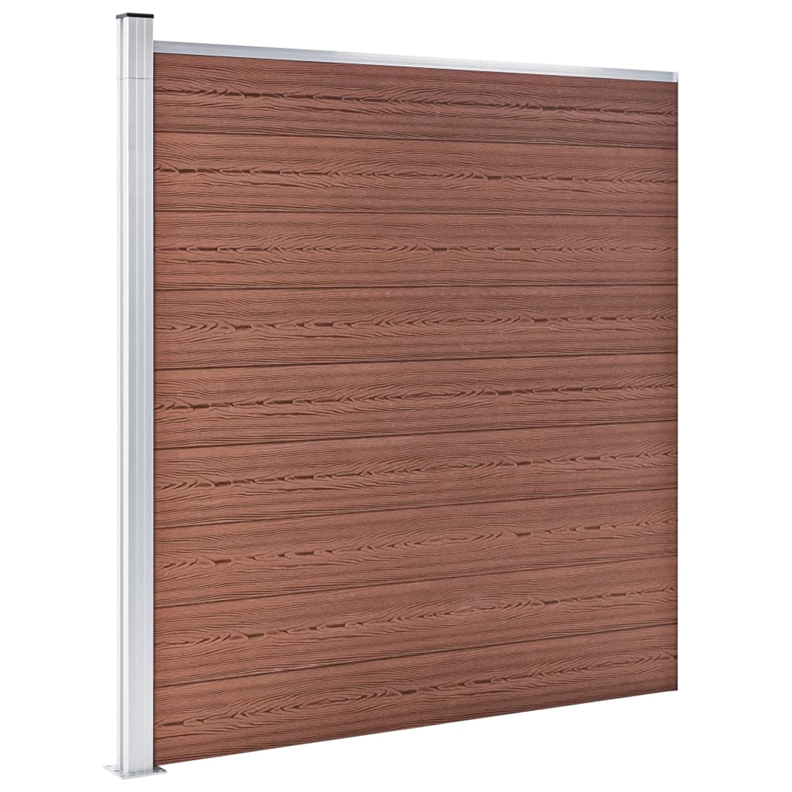 BaraSh Gartenzaun WPC 1218x186 cm Braun Steckzaun FüR Hunde Zaun Zum Stecken