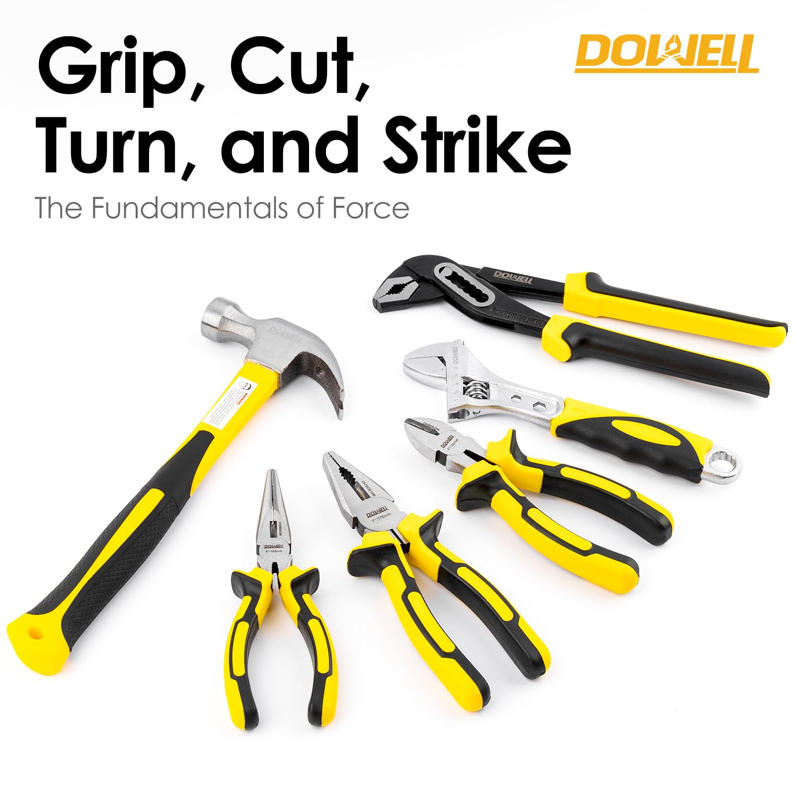DOWELL Ensemble d'outils de réparation à domicile de 62 pièces, trousse à outils de ménage général avec rangement pour boîte à outils en plastique
