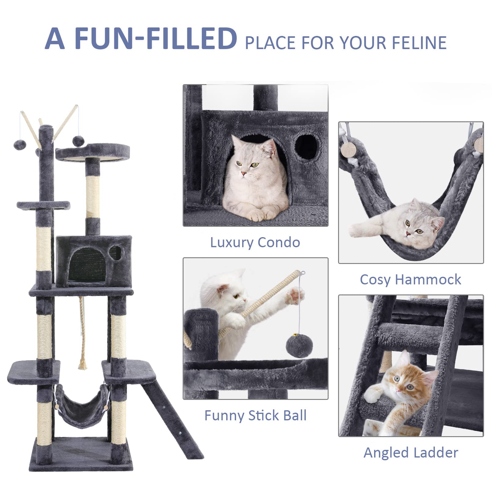 JOYO Cat Tree para gatos de i...B093PLJ8QB