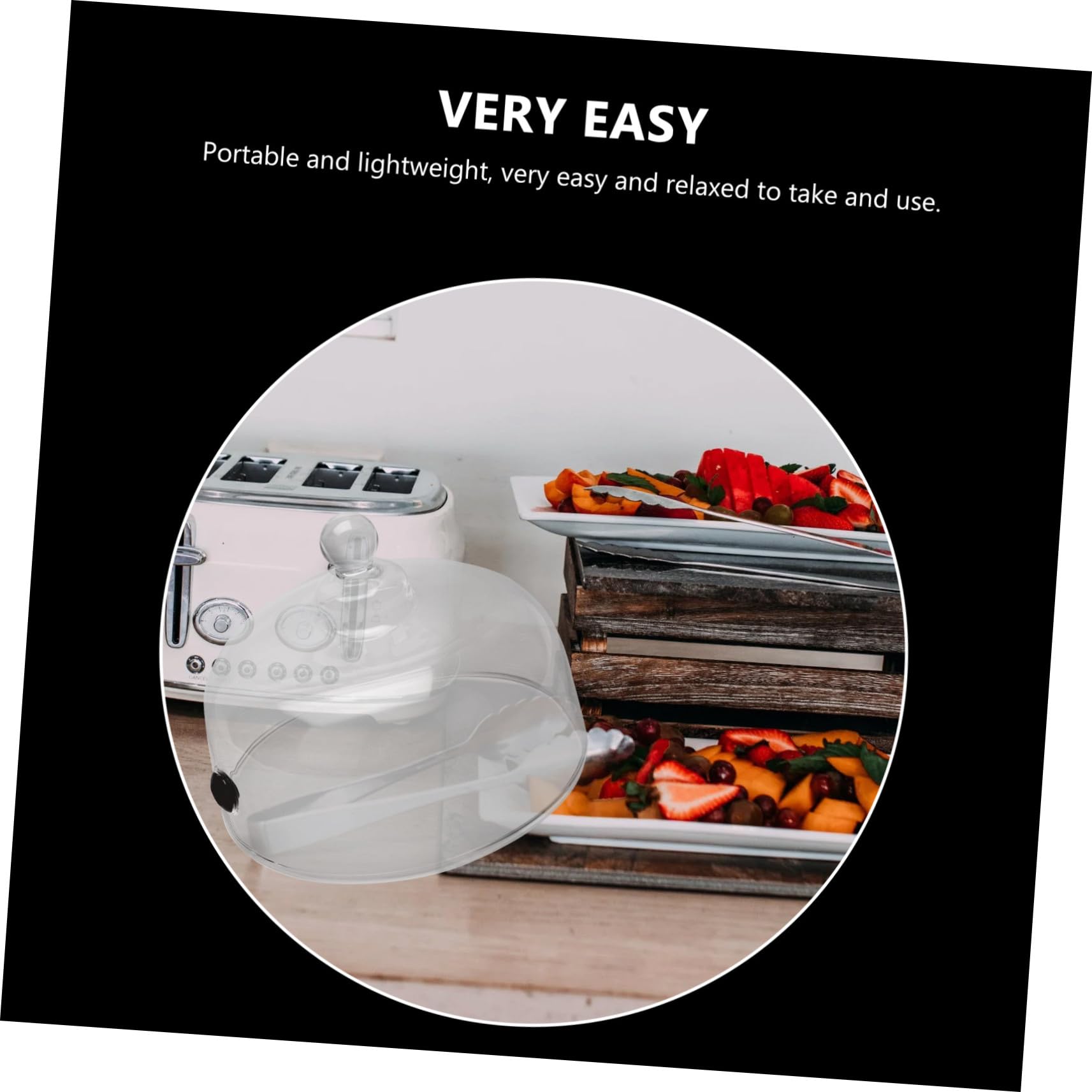 de Vidrio para Alimentos Transparente Tapa para Pasteles y Pan Protector de Postres con Asa Fácil de Limpiar y Almacenar para Frutas y Repostería Cocina y Profesional