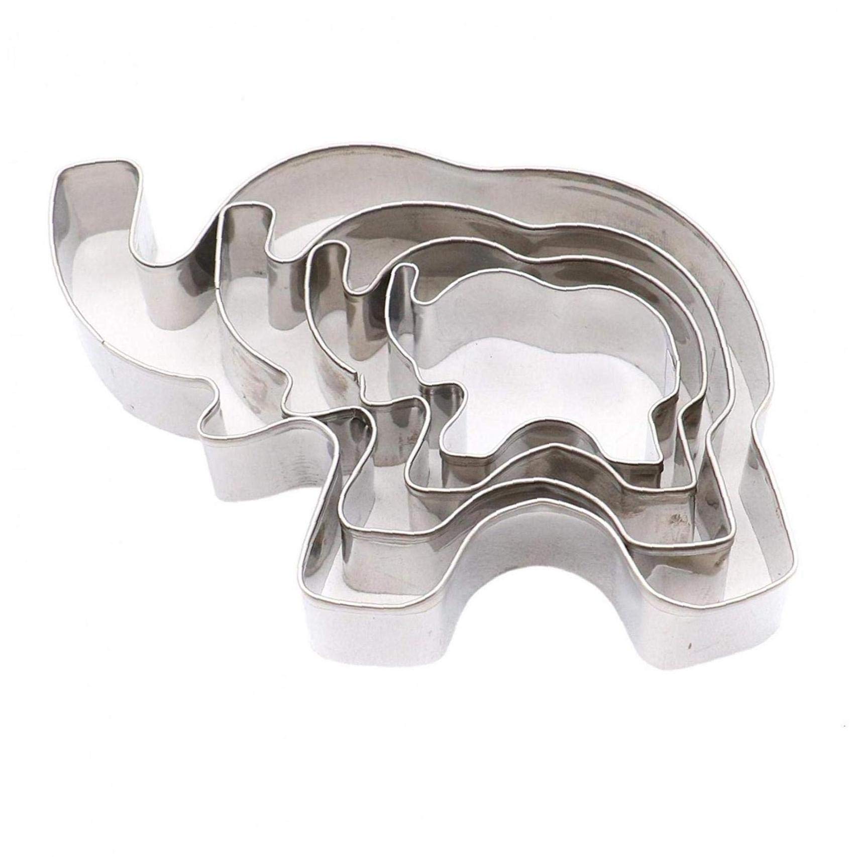 4pcs Stainless Steel Elephant Cookie Cutters, Elephant Shape Cookie Mold Baking Biscuit Mould, Animal Cookie Cutter Set Diy Fondant Cutter