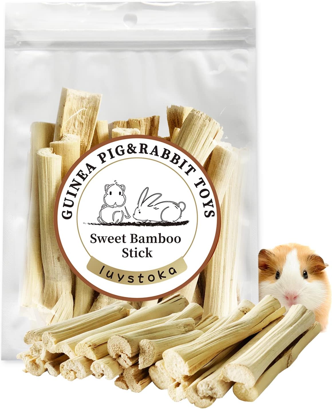 Bamboo Chews for Rabbits Bamboo Sticks Molar Toys for Rabbit Snacks Guinea Pig Rat Chew Toys Chinchillas Treats Hamsters Squirrel Stick Bunny Toys