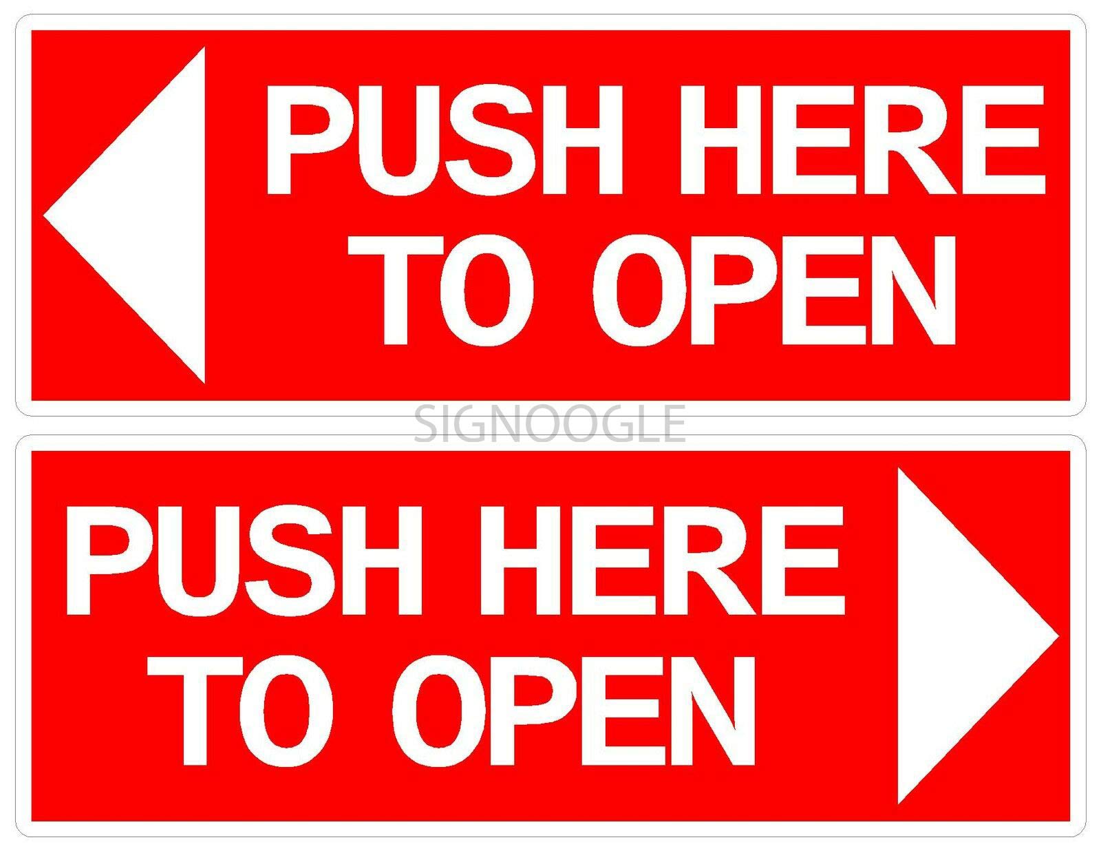 SIGNOOGLE Pull Push Printed Sign Stickers for Shop Office Glass Door Home Multicolored 18.00 x 6.00 cm
