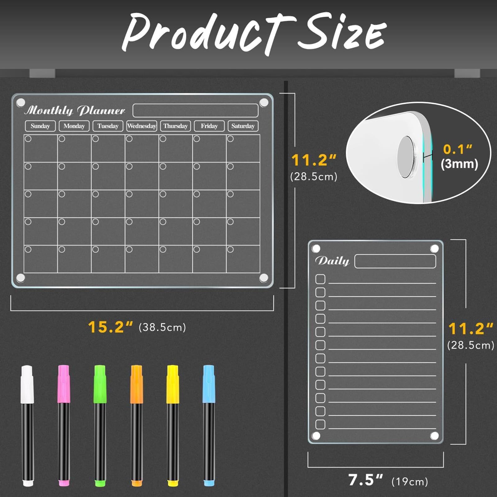 Tableau inscriptible avec marqueur pour notes