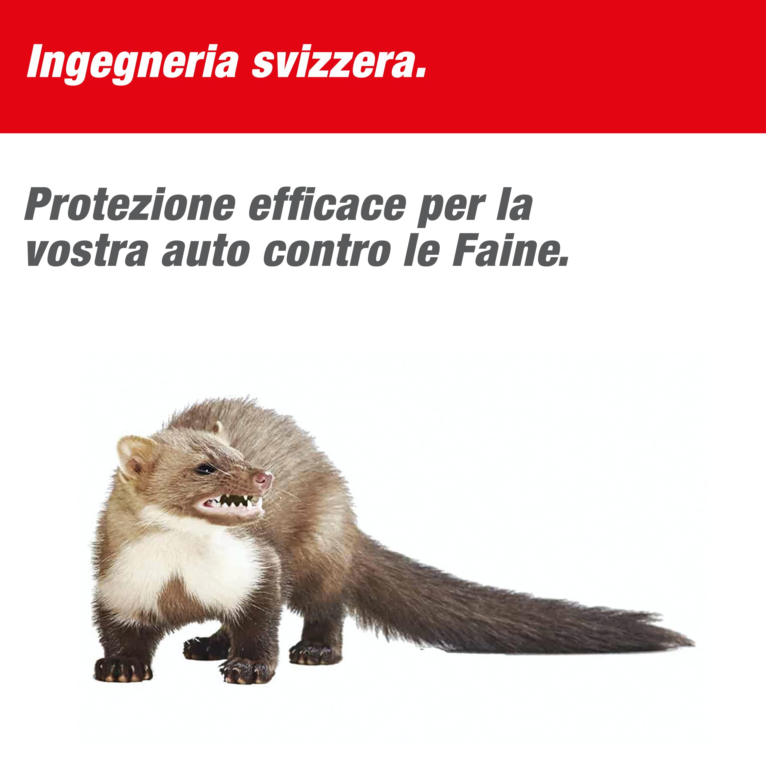 SWISSINNO Repellente Indoor Martore, Ultrasuoni Auto alta tensione 12V Batteria Auto - Martora Repellente per proteggere Dalle Martore nel Vano Motore, Protezione Immediata e a Lungo Termine
