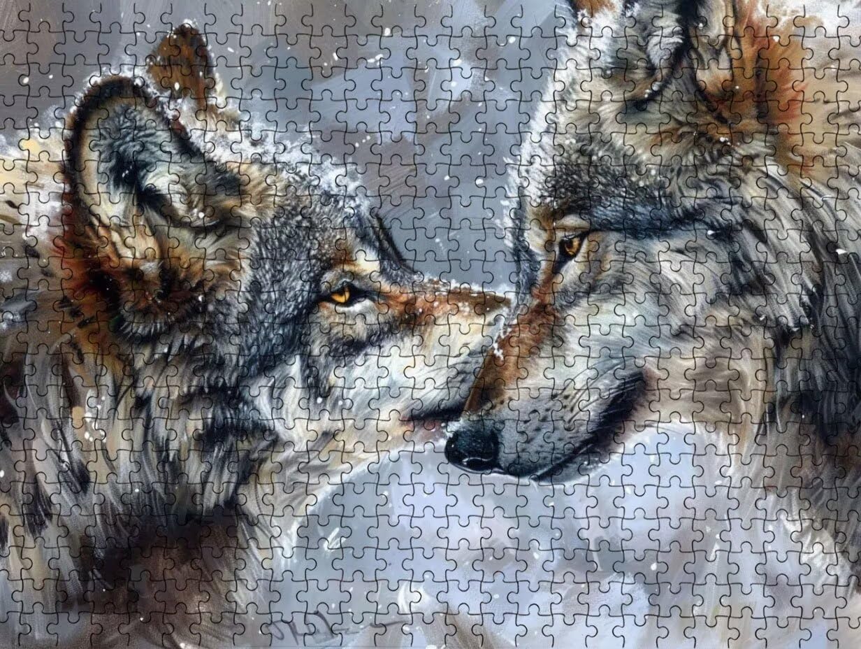 Puzzle pour Adults 3000 Pièces, Loup Neige Jour, Jigsaw Bois de YHPGL4-515