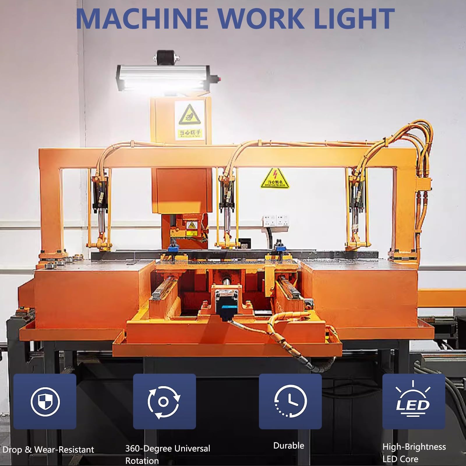 Lampada Tubolare Flessibile for Macchine - Antiesplosivi IP66 e Impermeabile for tornio CNC, fresatrici, Trapani | Tensione Universale 110-220V, Efficienza 120 lm/W(Vertical,32W)