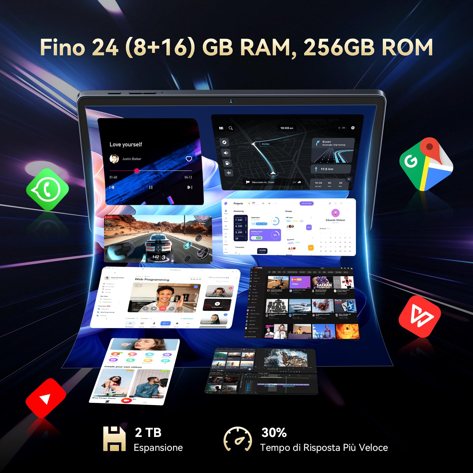 BESTTAB W90 11 Pulgadas Tablet Android 16 - Gemini Ai, 24GB RAM+ 256GB ROM | Octa-Core T615, Widevine L1, TÜV, 1920 * 1200 FHD, 4G LTE/ 5G WiFi, 8000 mAh, Cámara 16MP+8MP, GPS, Tablet Gaming