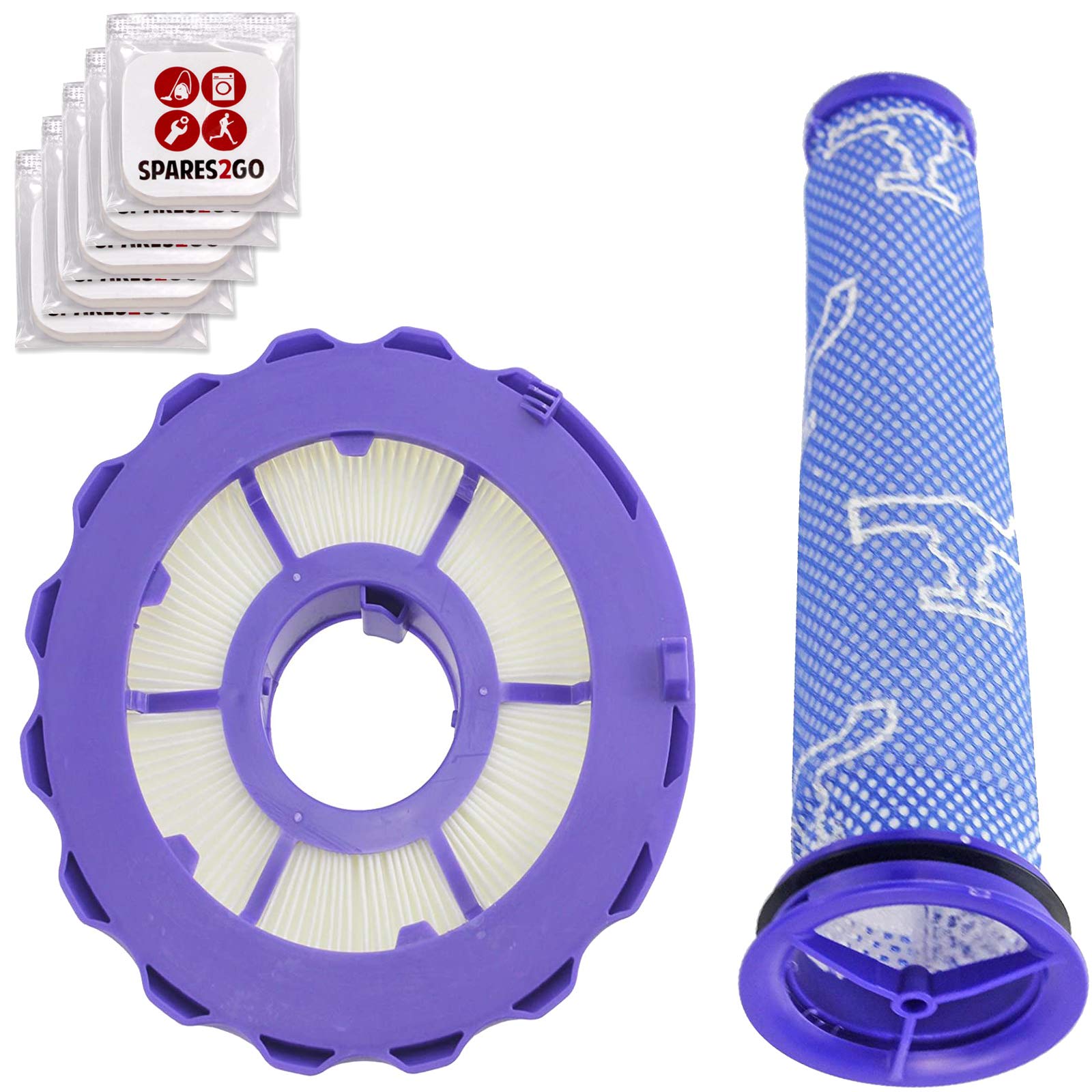 Spares2go Washable Pre + Post Motor Filters for Dyson DC40 Vacuum Cleaner (2 Filters + 5 Freshener Tabs)