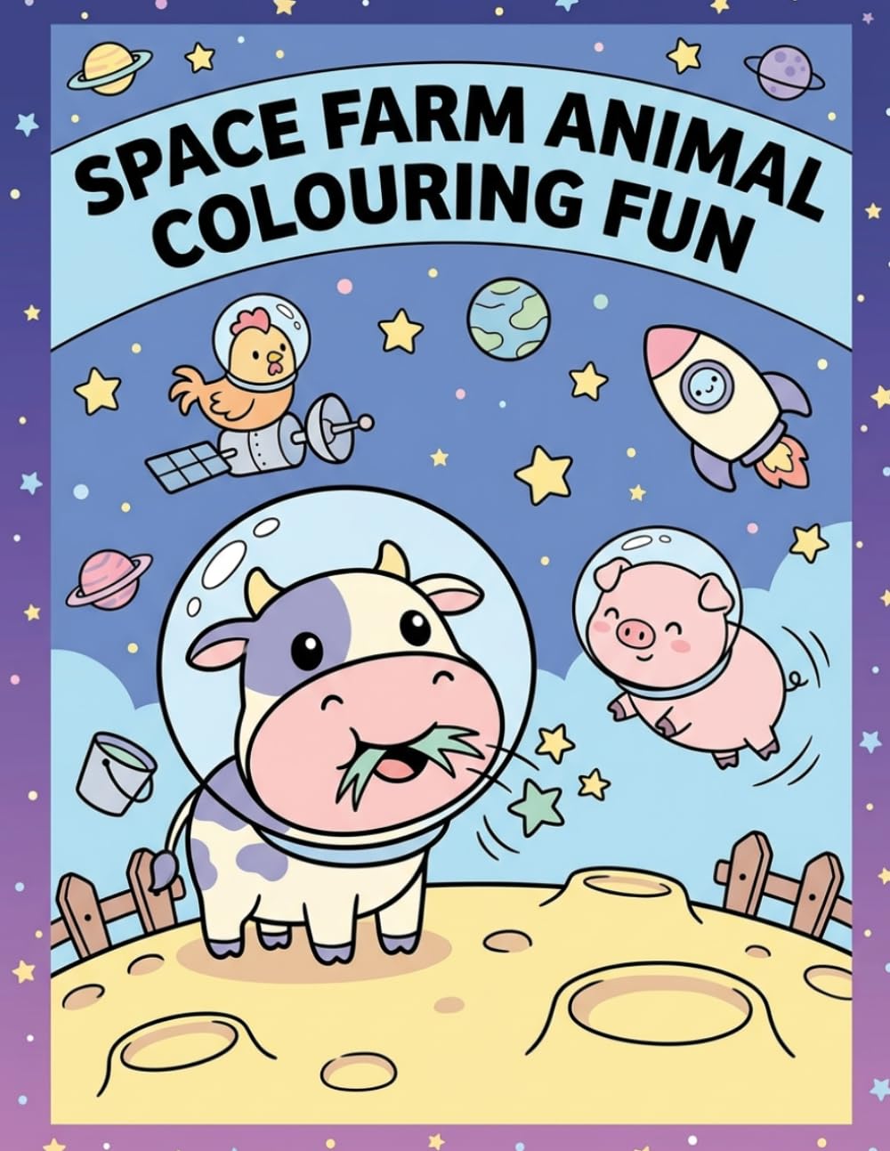 Space Farm Animal: Colouring Fun