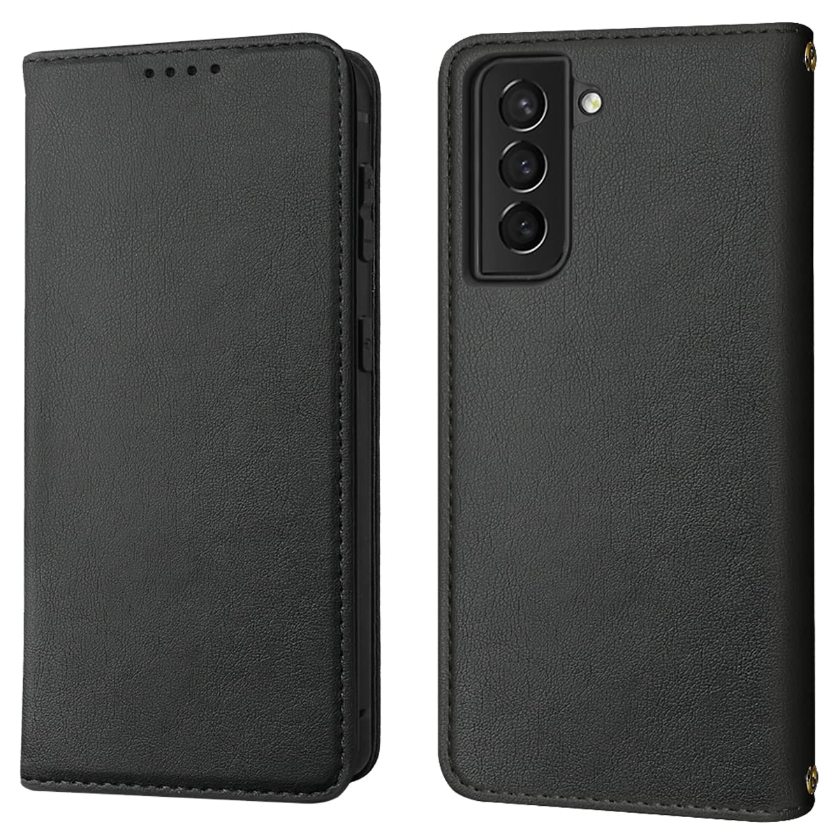 LANJLM Wallet Case for Samsung Galaxy S22 Phone Cases Premium Leather PU Flip Cover Magnetic Shockproof Closure Book Design with Kickstand Feature & Card Slots Galaxy S22 Case - Black