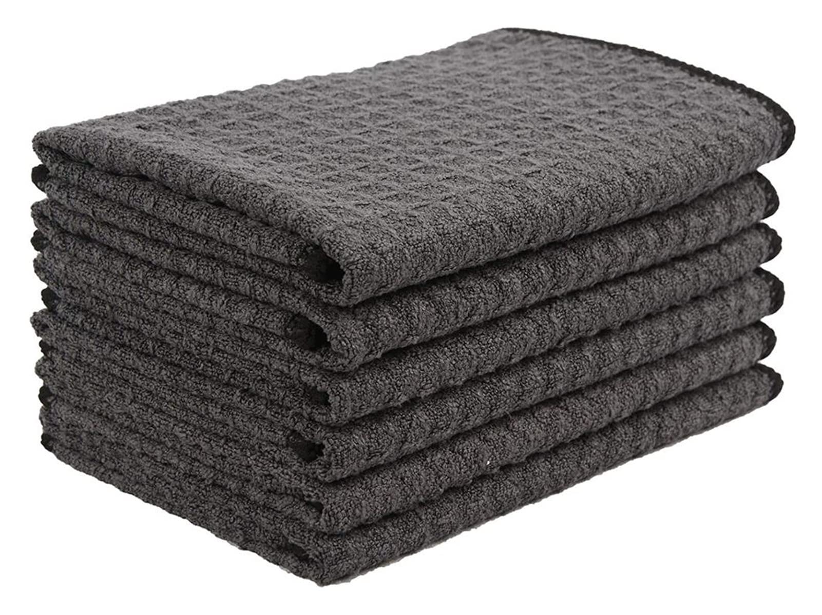 Home Mikrofaser Dish Tücher Dicke Waffelwebart Küchenteller Lumpen Ultraabsorbierende Geruch frei Geschirrtücher 12inchx12inch 6 Pack schwarz (Color : Gray, Size : 12 Pieces)