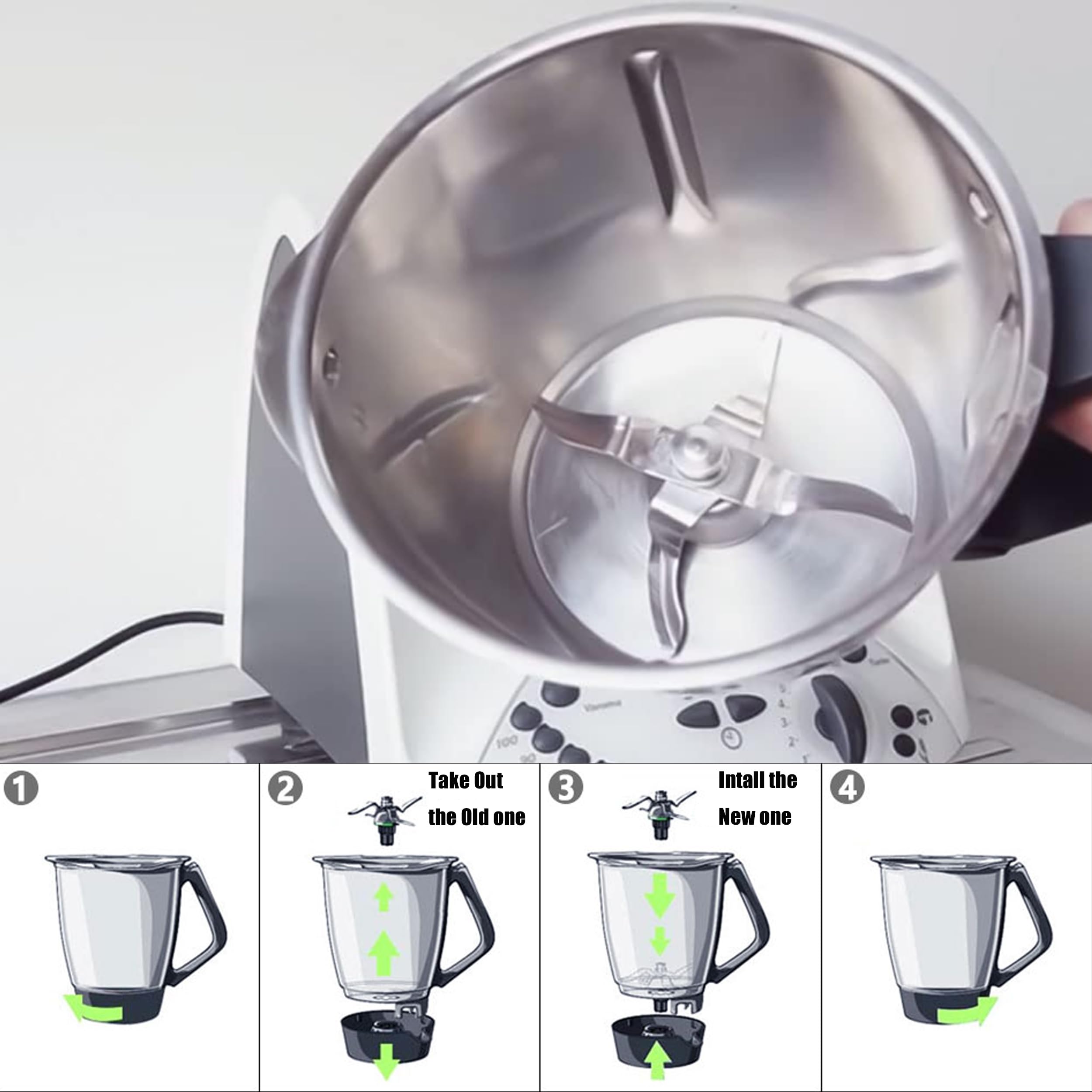 Gruppo Coltelli Lame compatibile per Vorwerk Thermomix Bimby TM31 TM 31 Lama Affilato in acciaio Inox
