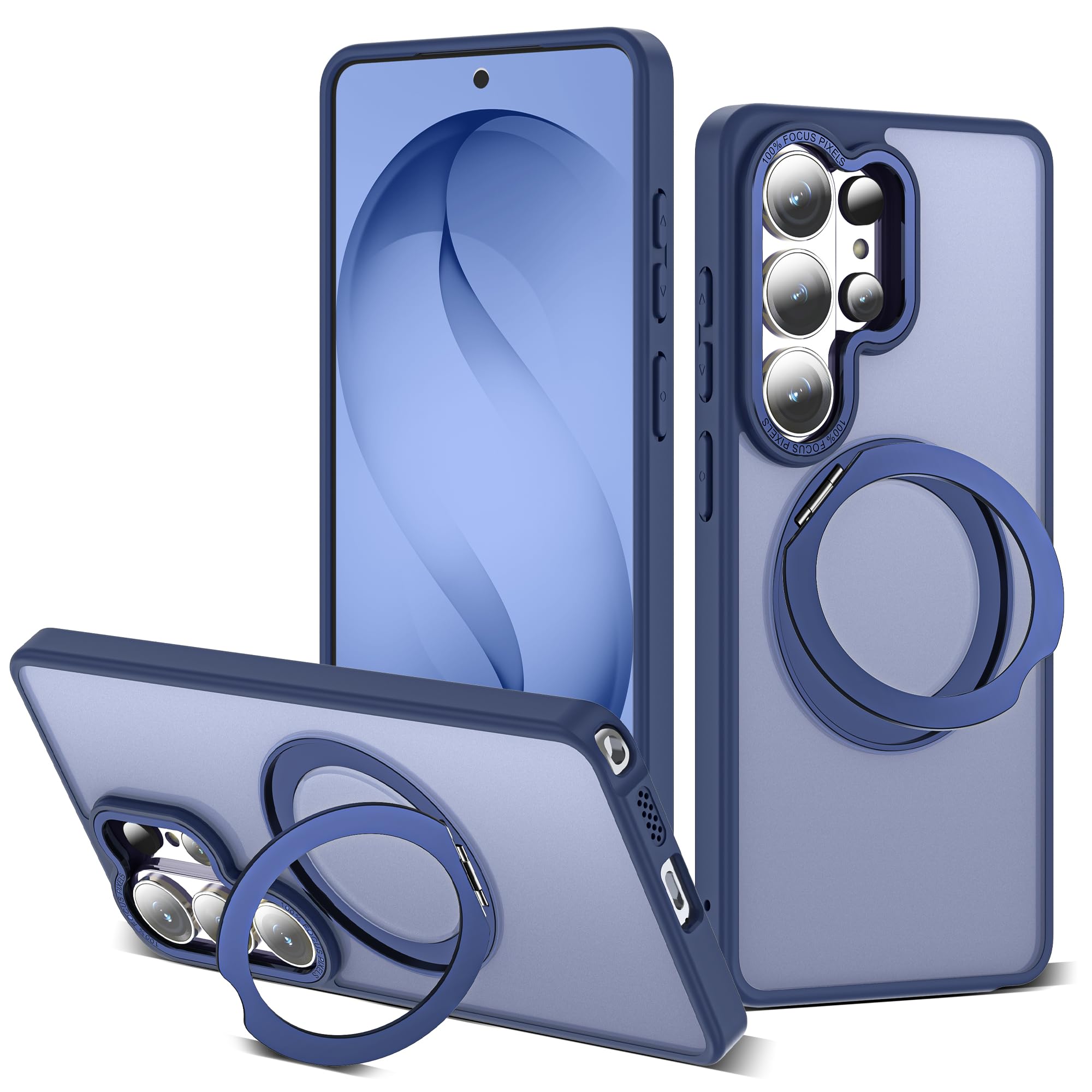 for Samsung Galaxy S26 Ultra Case with 360° Spin Stand,Blue