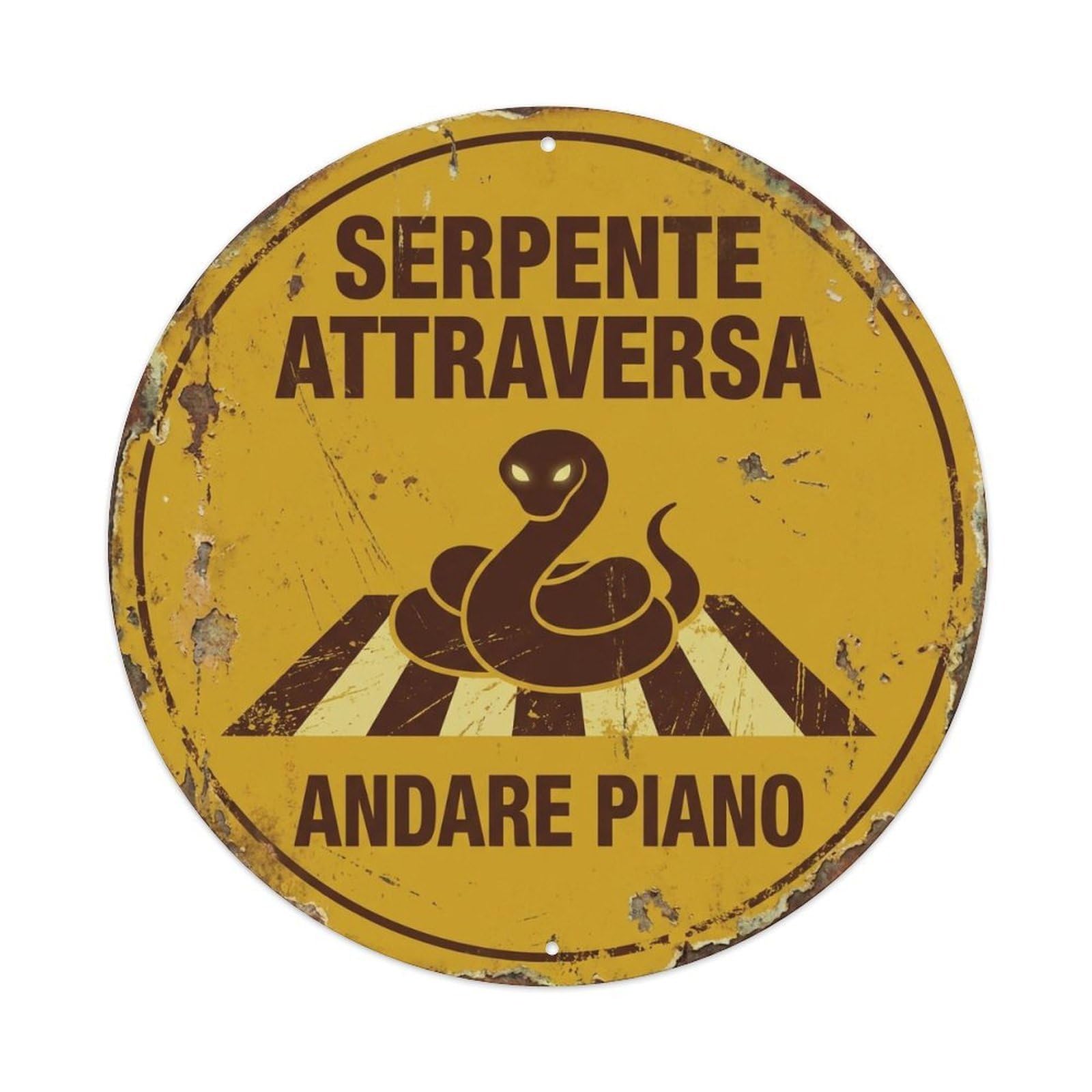 Snake Crossing Andare Piano Cottage Metal Tin Sign