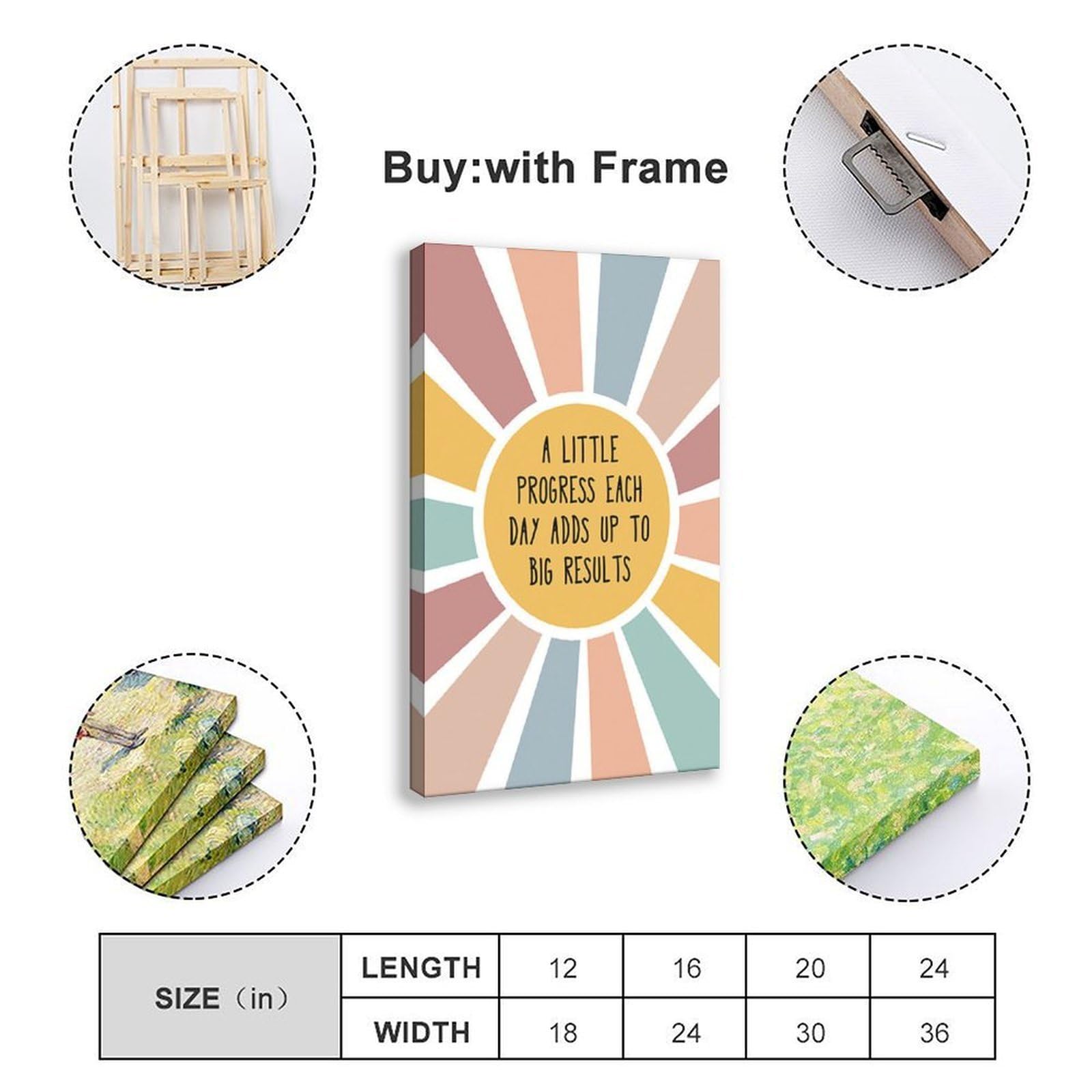 LNYLSJ Poster artistico con scritta "Daily Growth Mindset CBT Calm Corner Counselor" | Tela per soggiorno, camera da letto, casa, ufficio, stampa regalo, stile cornice, 40,6 cm di lunghezza x 61 cm di larghezza