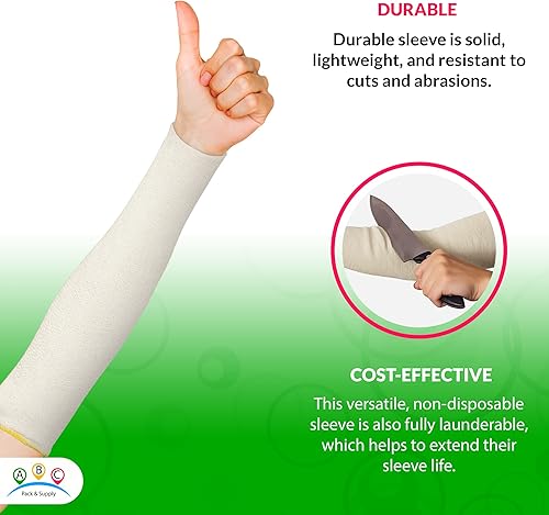 Miniatura 4 de ABC Kevlar Sleeves. Cut Resistant String-Knit Style Sleeves. Slash Resistant Safety Protective Arm Sleeves