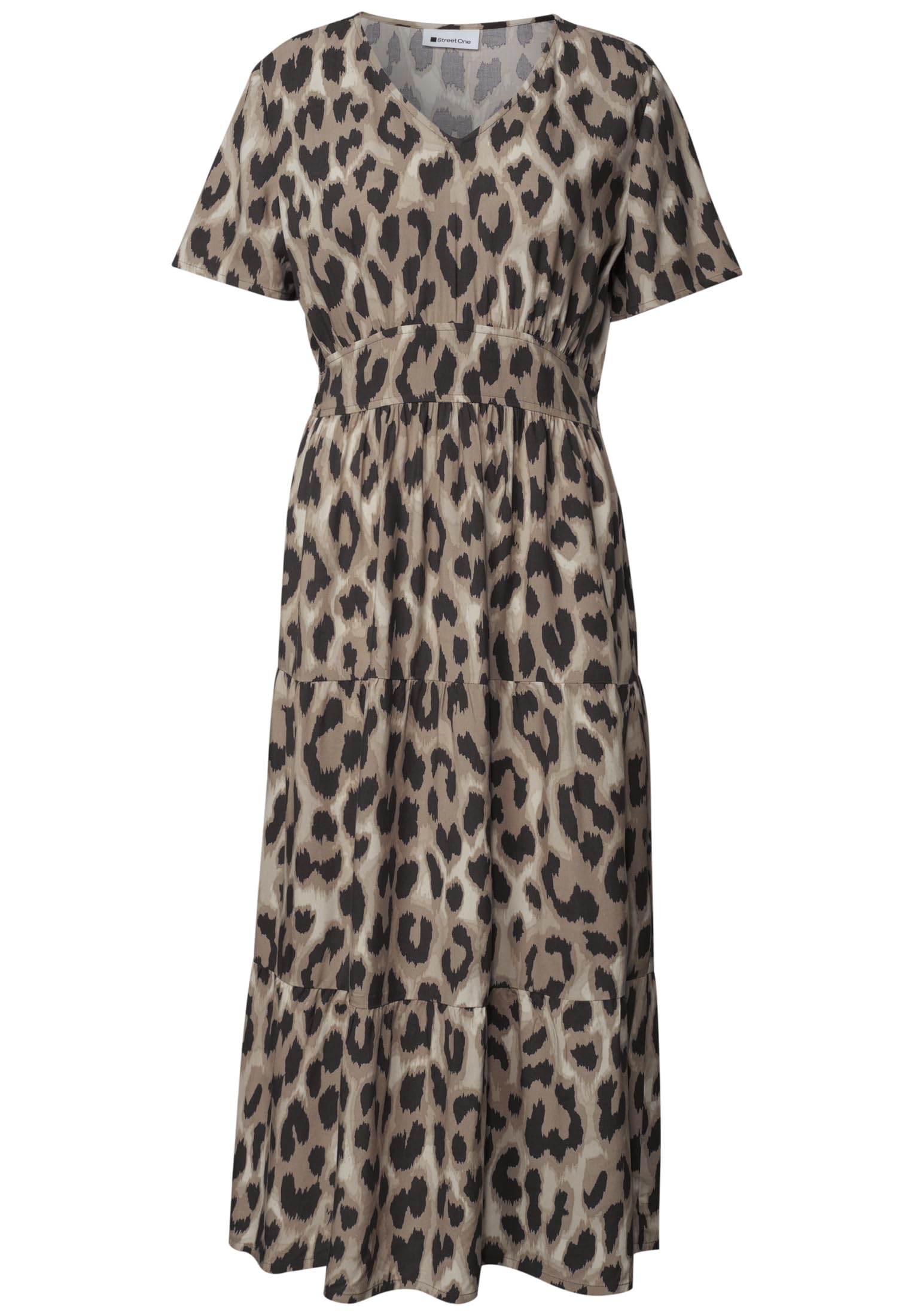 Street One Damen 1409290 Midi-Kleid mit Smock-Detail (1er Pack)