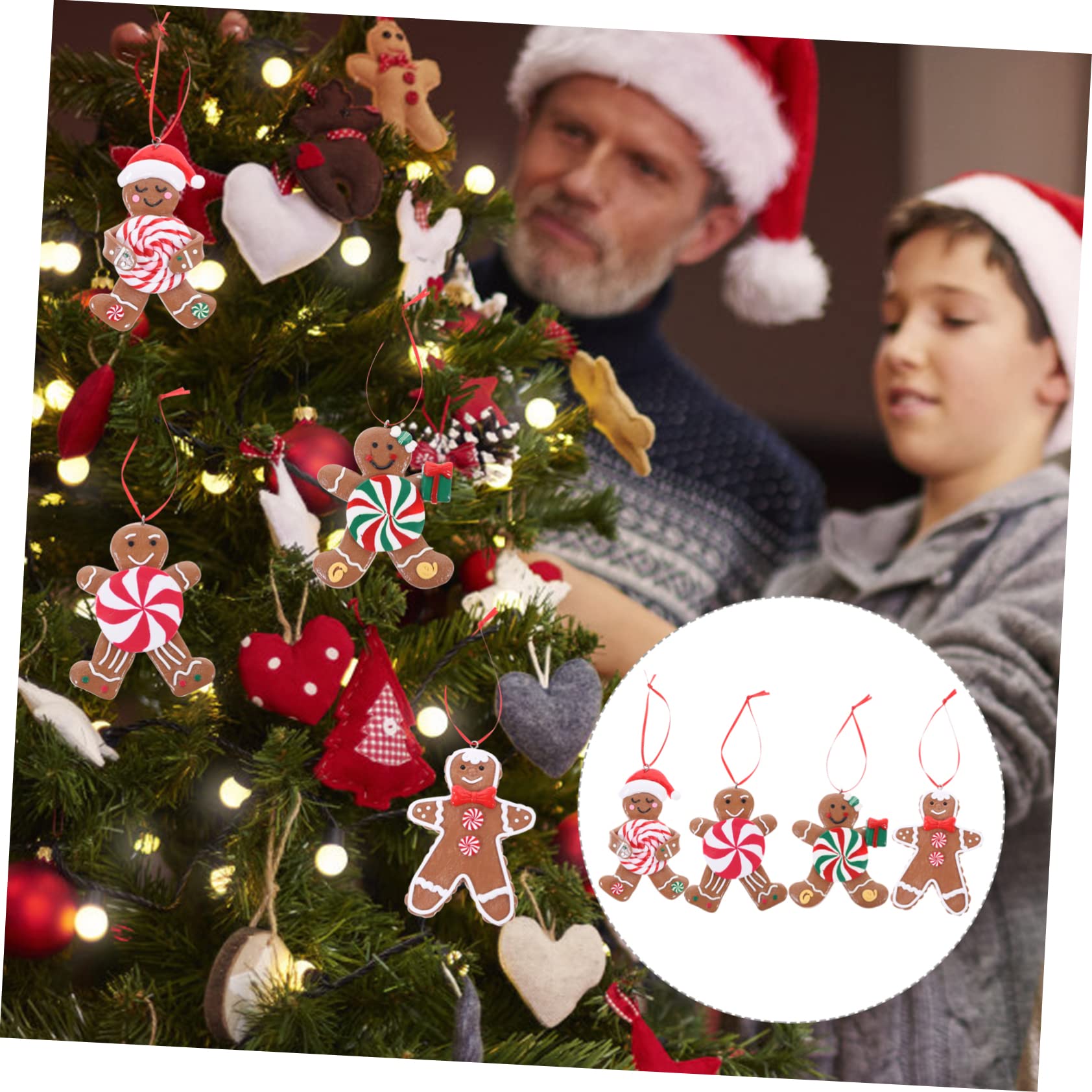 PRETYZOOM 16 Piezas Colgante de árbol de Navidad Decoración hogareña Dulces de Navidad Colgantes navideños Manualidades navideñas Suministros de Navidad Colgantes Decorativos de Navidad