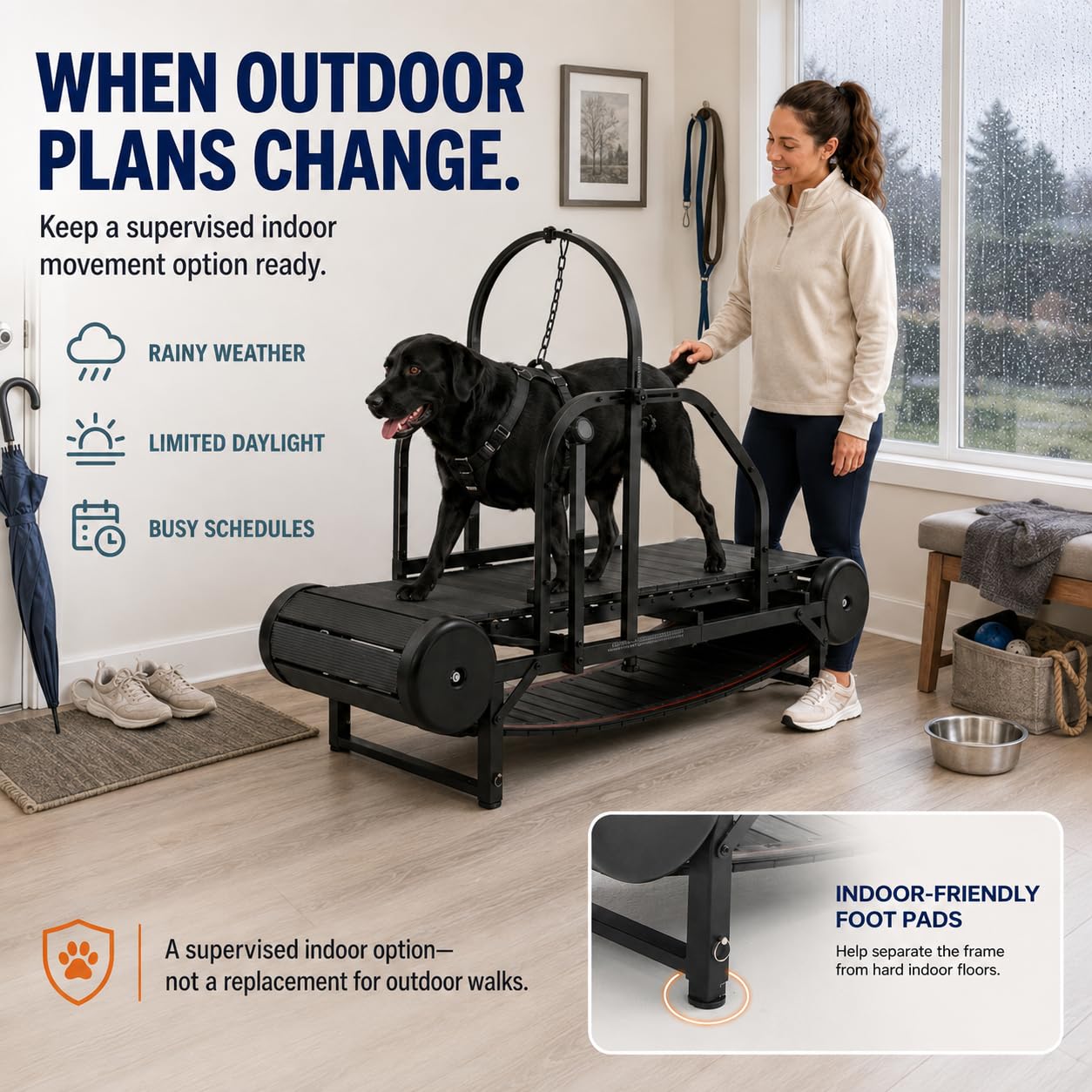 Laufband für große Hunde, mittelgroße Hunde, verstellbare Rampe, Laufband für Hunde, mit Schrittzähler für Bewegung, gesund und fit