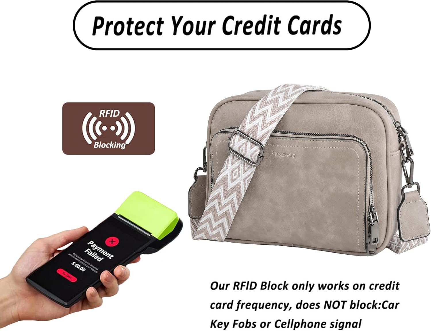 Crossbody Bags for Women, Shoulder Anti Theft Bags Cross body Handbags Women's Leather Purses with 8 Card Slots - Image 3