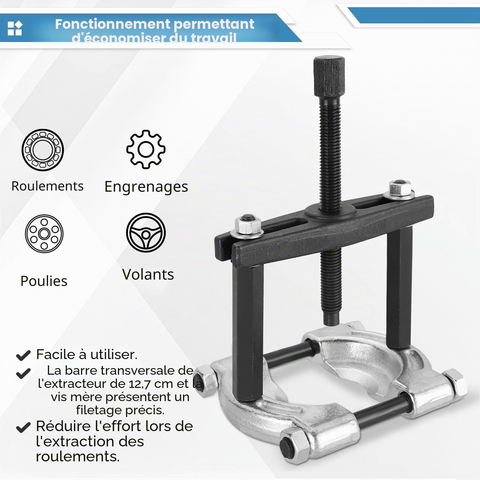 ATPEAM 14 pièces Kit Extracteur de Roulement à Double Séparateur, Coffret Arrache Roulement, Extracteur de Roulement