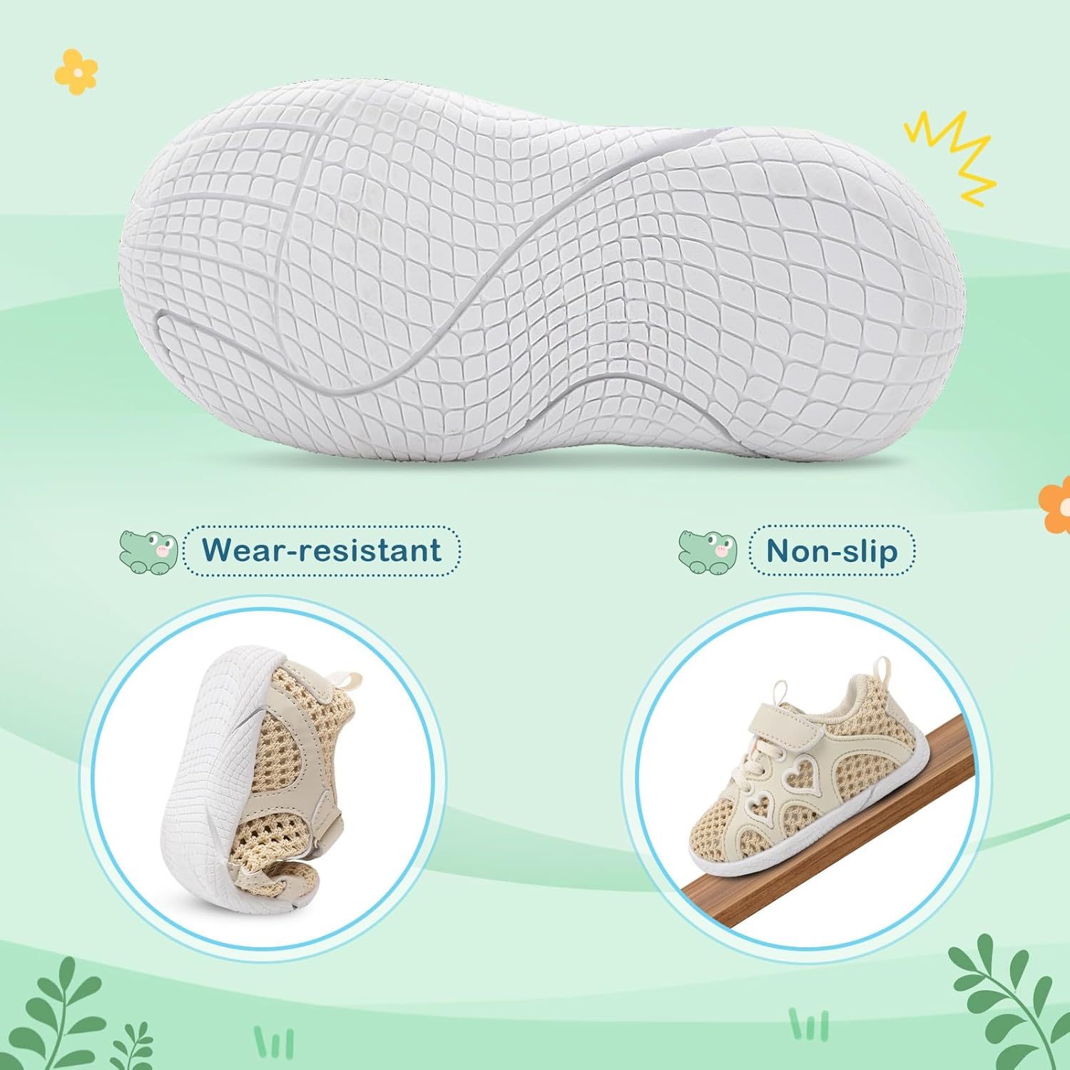 JIASUQI Toddler Shoes for Baby Girls Sneakers Barefoot Walking Shoes Running Tennis Shoes - Image 3