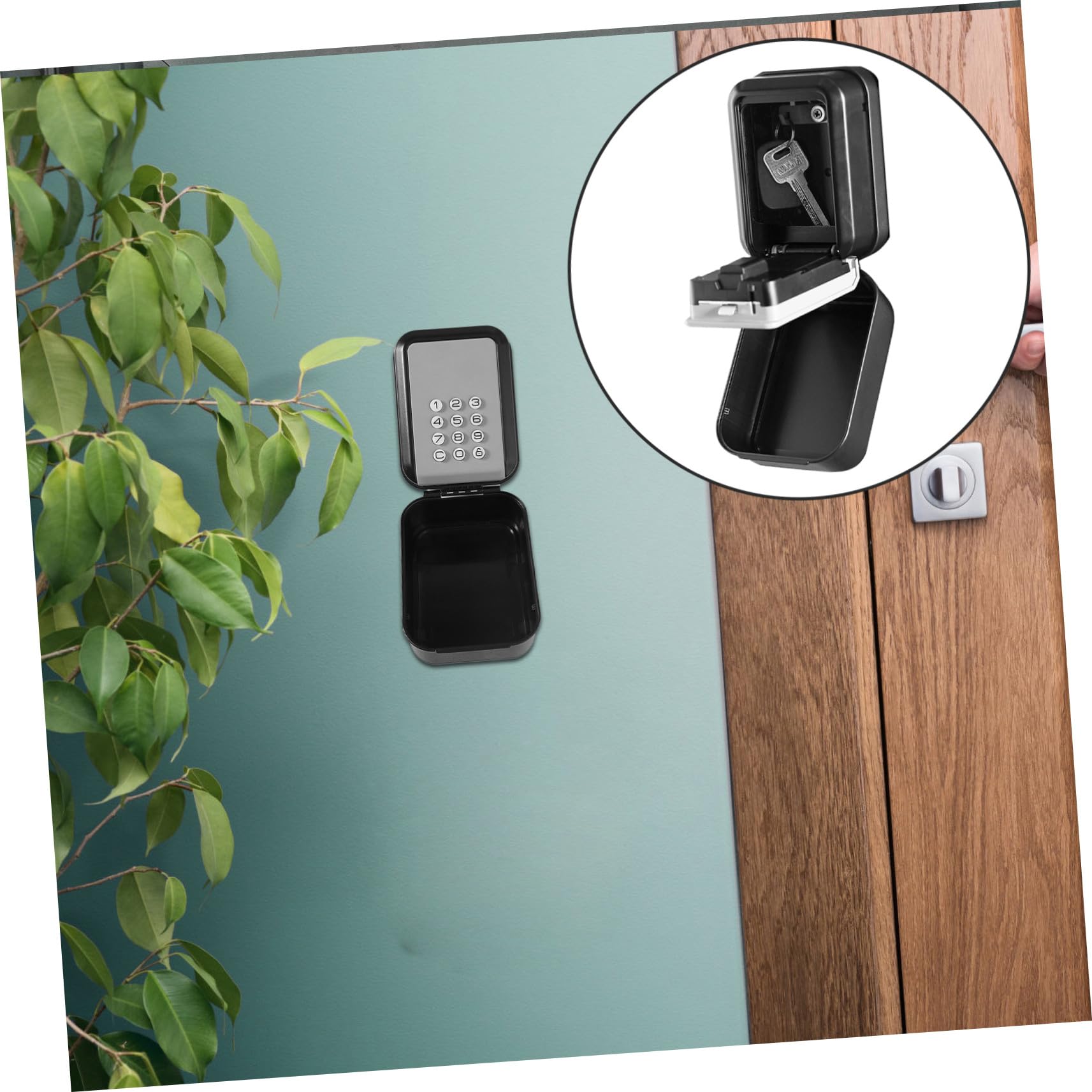 Boîte à Clés Murale Étanche avec Serrure à Code Antieffraction Boîte Sécurisée Intelligente pour Extérieur Accès à Distance Rangement Multiple pour Maison Bureaux et Locations